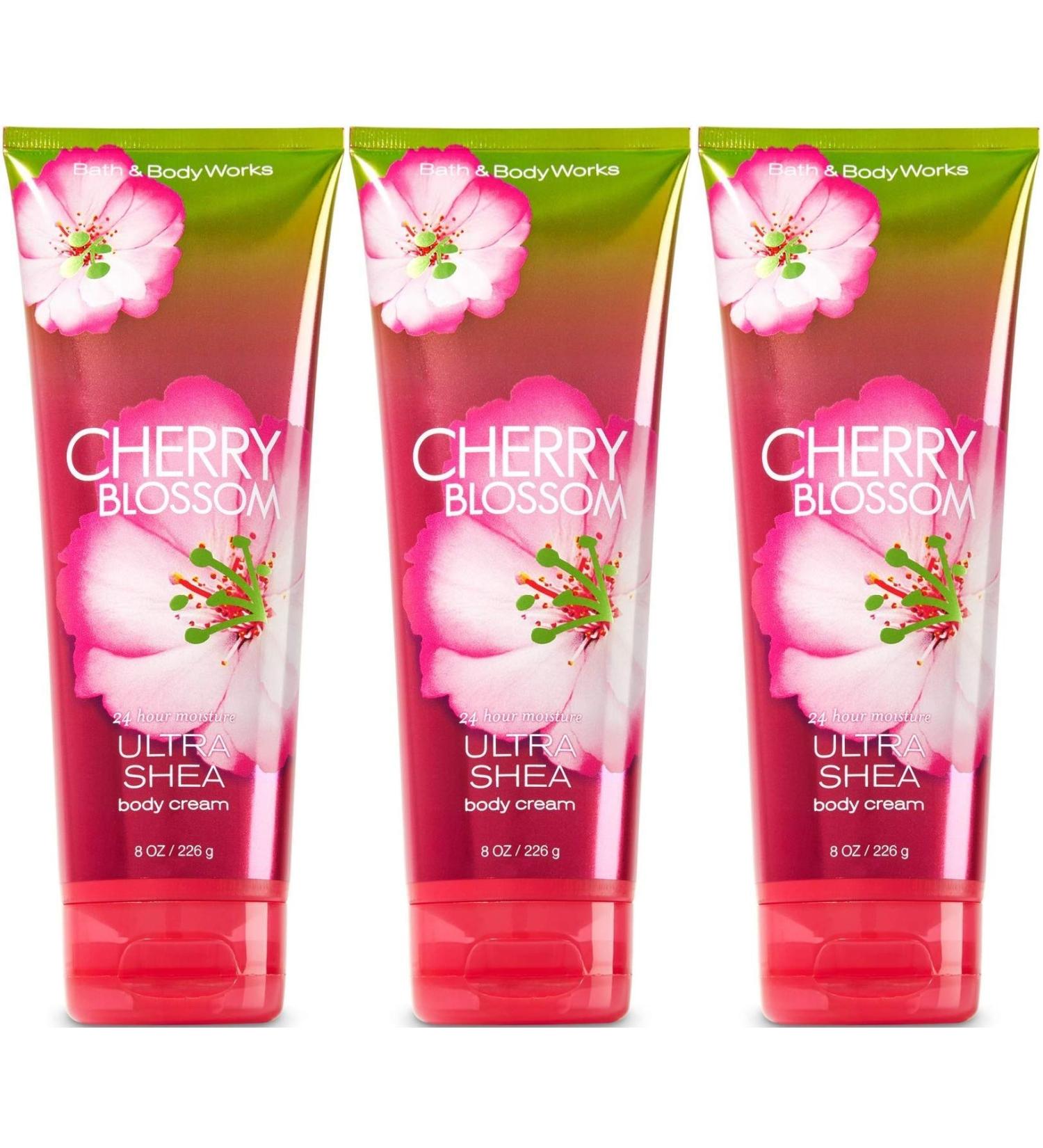 Bath & Body Works Cherry Blossom Triple Moisture Body Cream 8 Oz Lot of 3