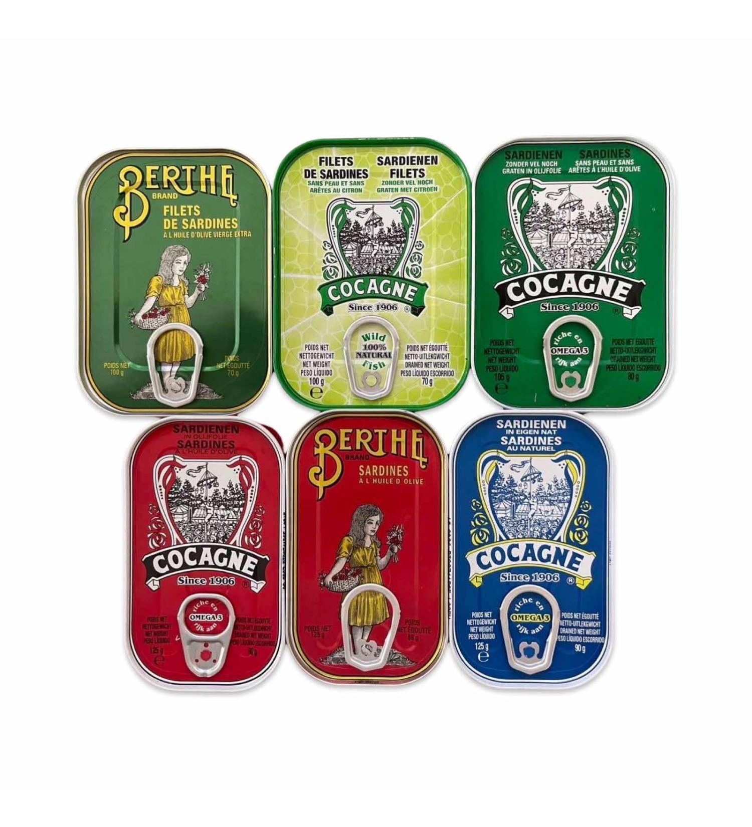 Portuguese Sardines Premium Mix Set - 6 Types - Berthe - Cocagne - Ramirez - Portugal