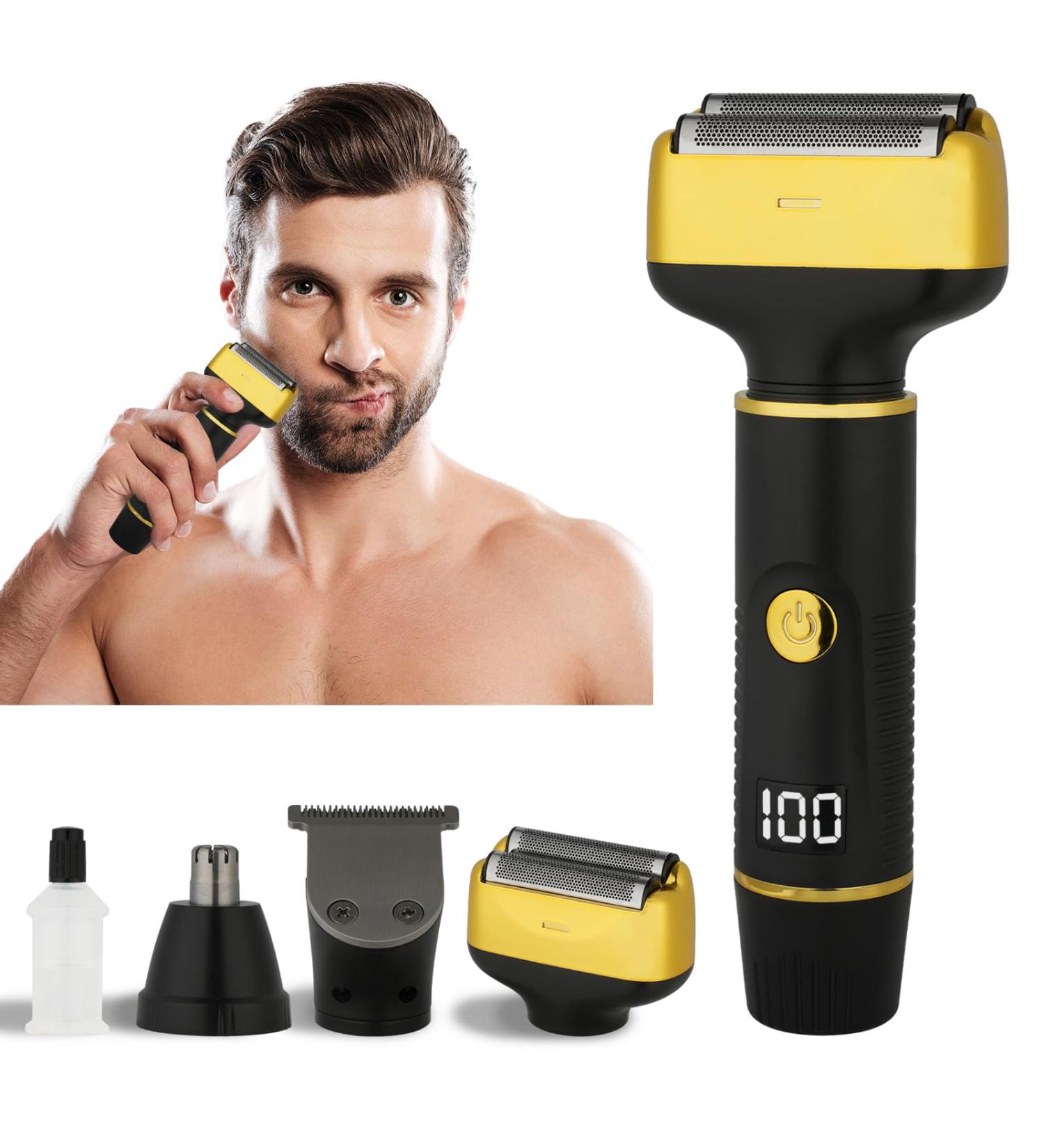 Buy Electric Razor for Men & Women - 3 in 1 Cordless Rechargeable Foil Shaver | Waterproof Travel Shaver for Face Nose & Ear Hair - Buy Online on GoSupps.com