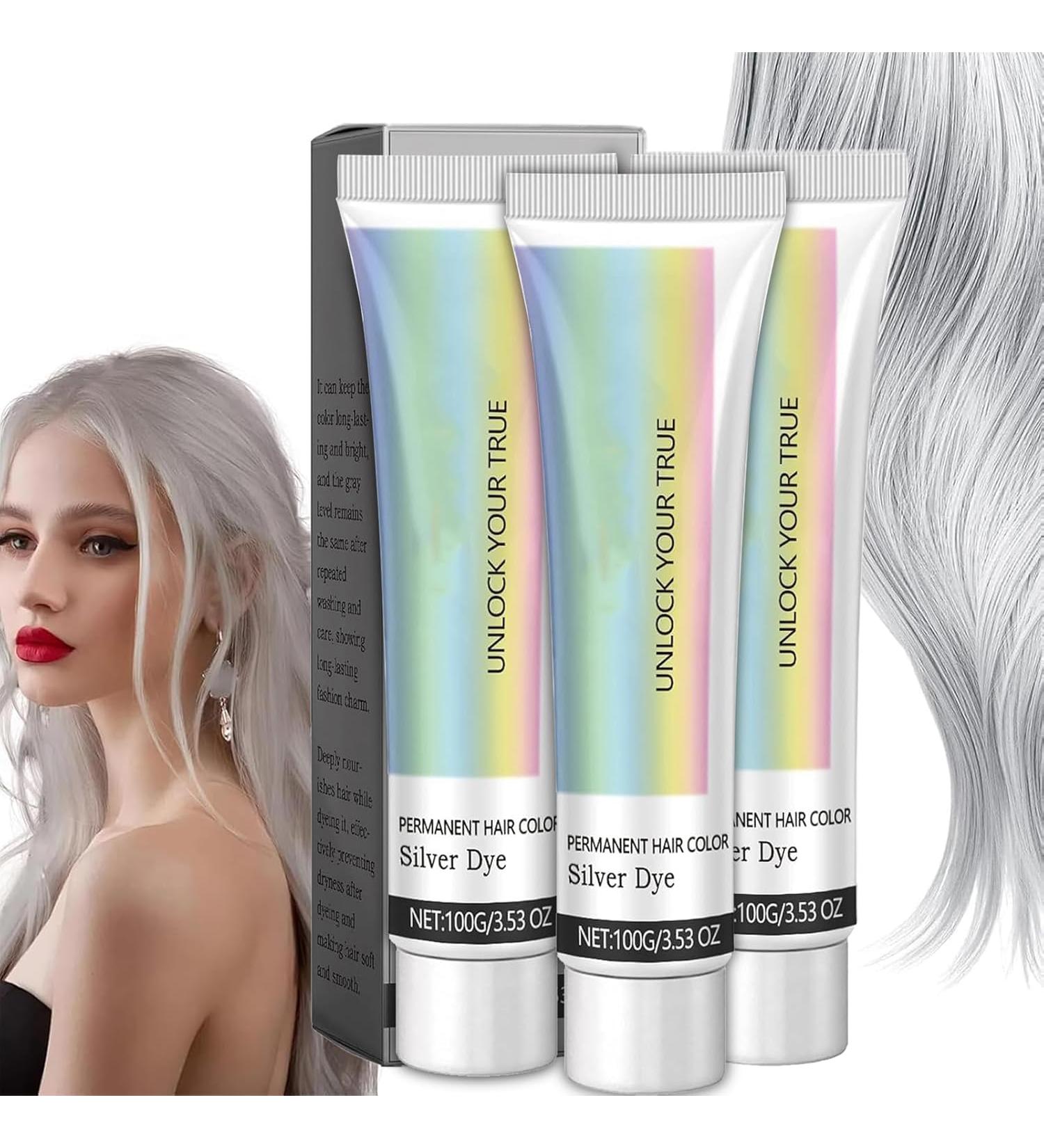2 in 1 Natural Essence Extract Silver Hair Dye Natural Silver Gray Hair Dye Natural Hair Dye Suitable for All Hair Types Suitable for Daily Use - Buy Online on GoSupps.com