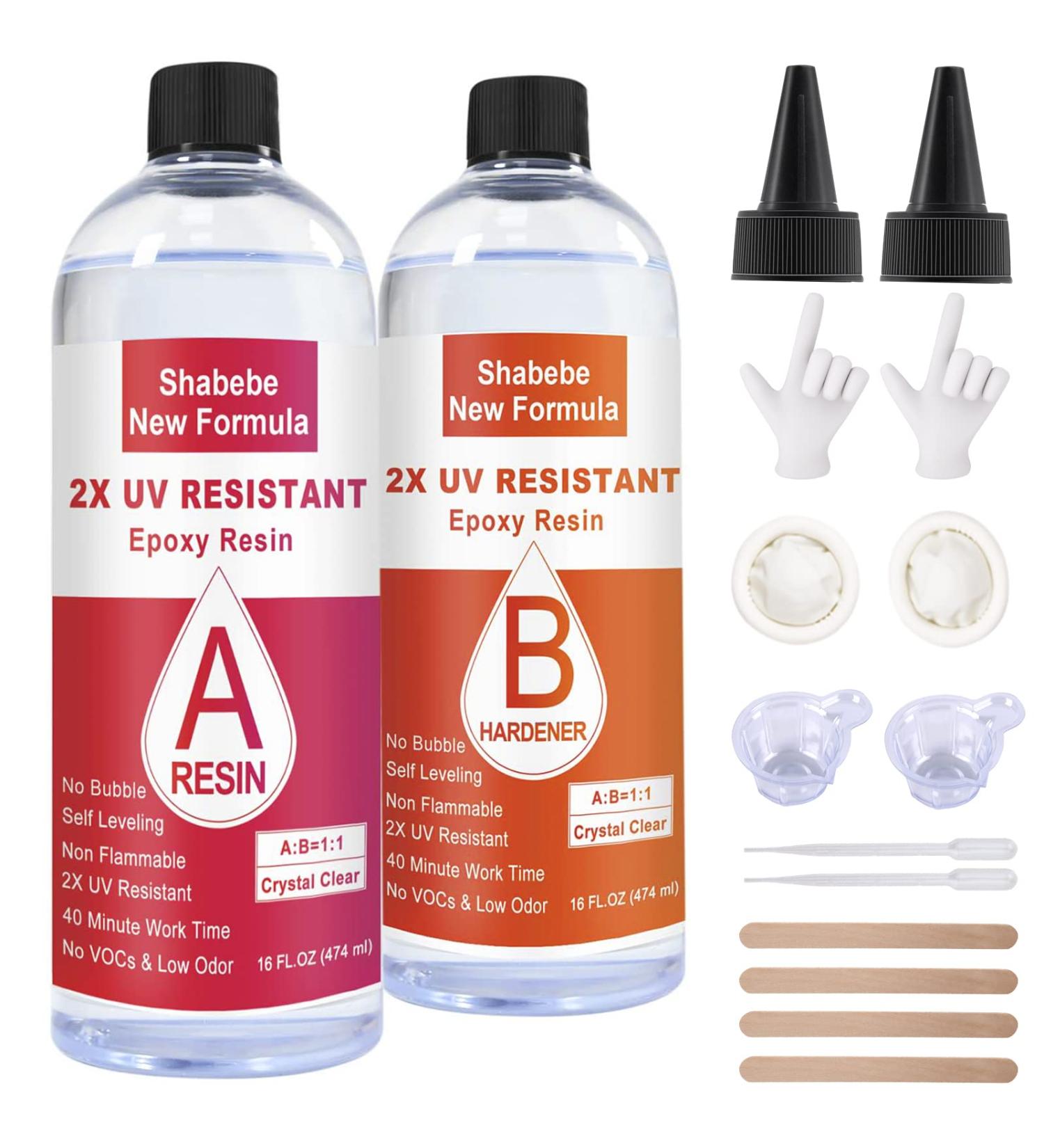 32oz UV Resistant Epoxy Resin Upgrade Formula Casting and Coating Kit - Ideal for Art, Crafts, Jewelry Making, and River Tables - Buy Online on GoSupps.com