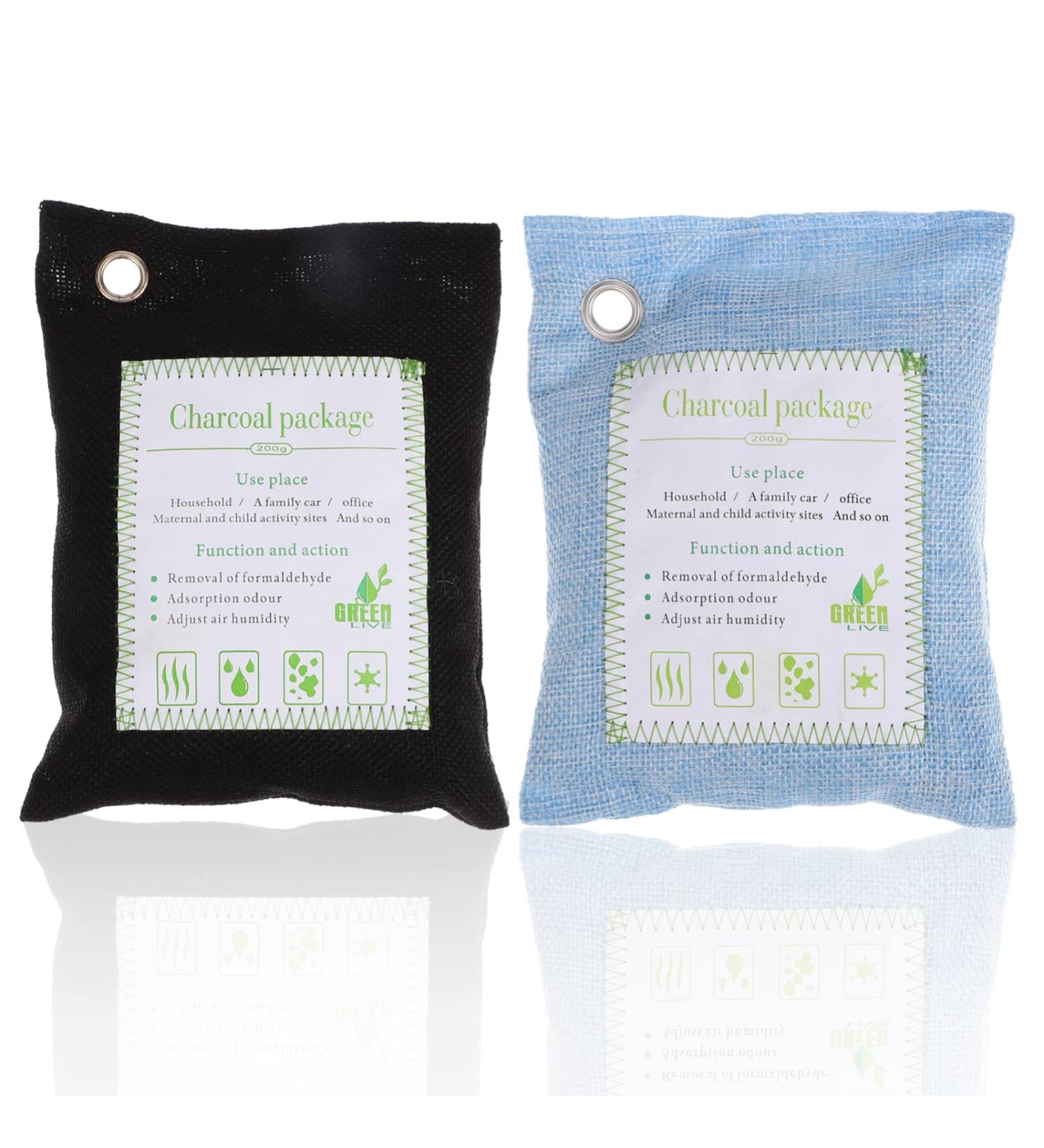 Minkissy 2-Pack Bamboo Coal Bags for Air Purification | Natural Fresh Air Cleaning Solution - Buy Online on GoSupps.com