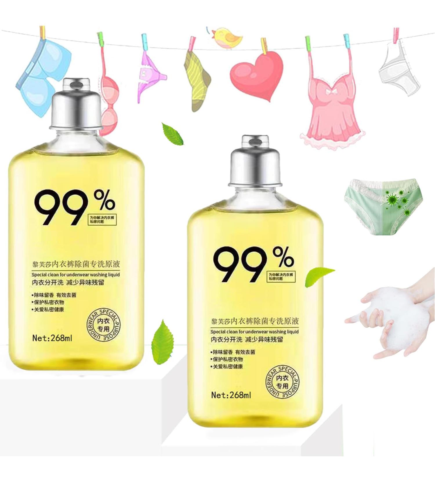 99% Period Panty Cleaner Underwear Laundry Detergent Liquid Underwear Detergent Powerfully Plant Based Underwear Detergent Laundry Liquid(2pcs) - Buy Online on GoSupps.com