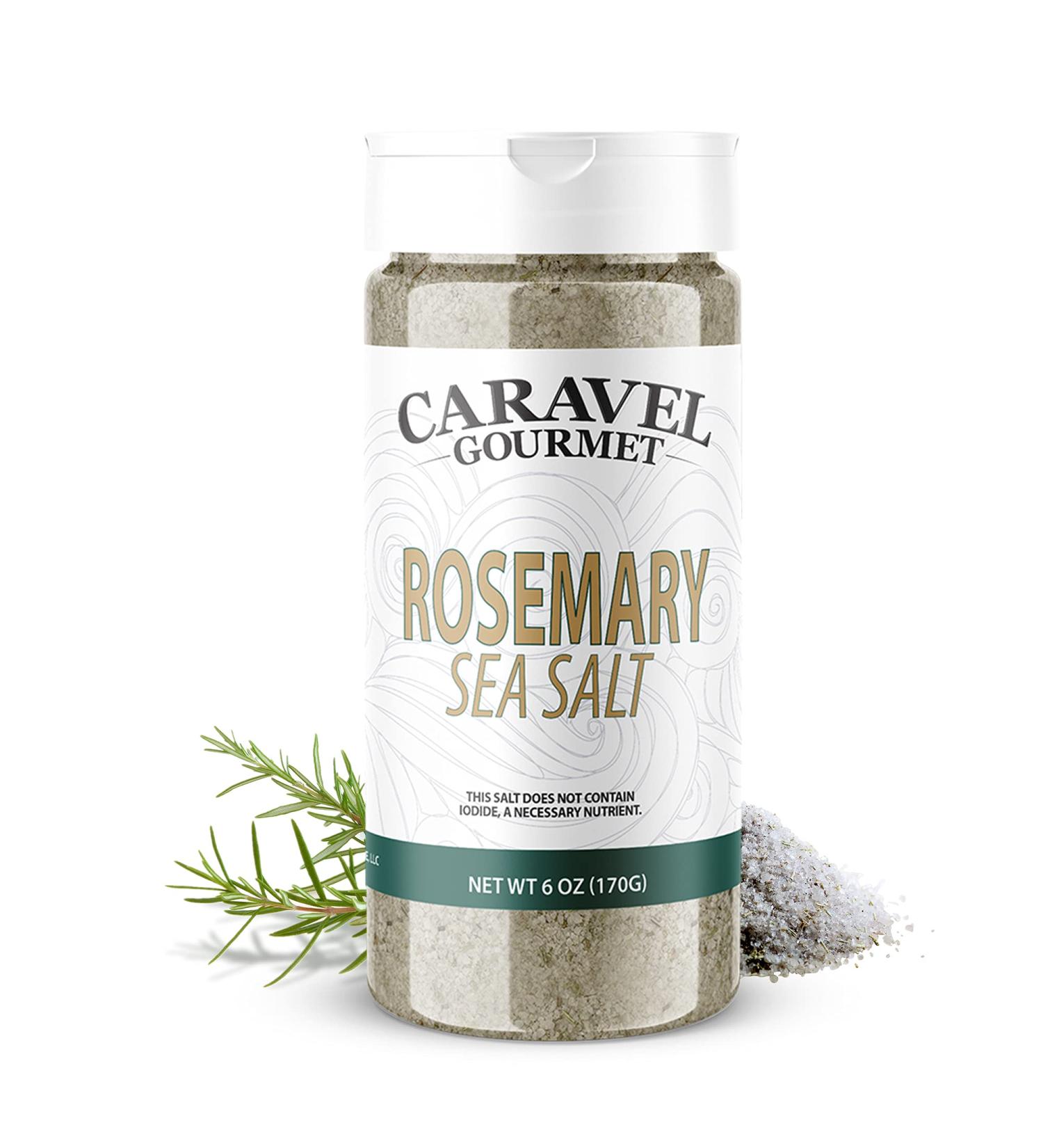 Caravel Gourmet Rosemary Sea Salt Shaker - All Natural 6 Ounce Gourmet Sea Salt - Buy Online on GoSupps.com