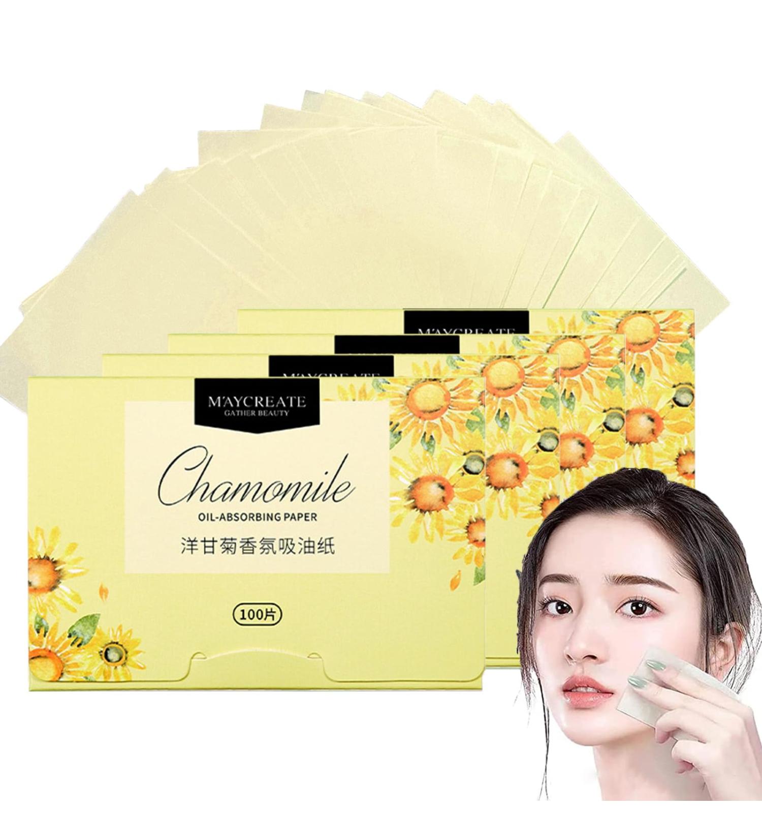 4 Packungen Gesichts-L schpapier Gr ntee labsorbierende Bl tter f r M nner Frauen 400 St ck Gesichts l Blotting Paper Gesicht Blotting-Papiere Face Oil Blotting Papers l-L schpapier Chamomile - Buy Online on GoSupps.com