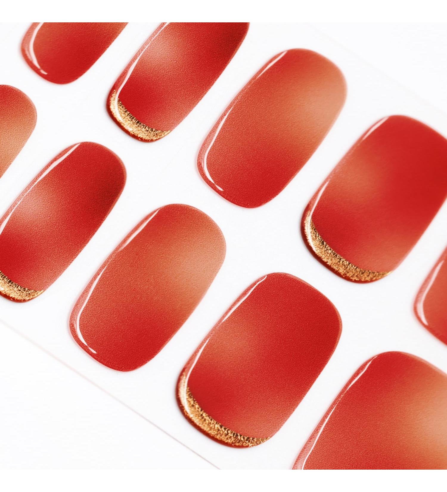 DANNI & TONI Sunset Shimmer Gel Nail Polish Strips - 28 Semi Cured Salon-Quality Stickers Set - Buy Online on GoSupps.com