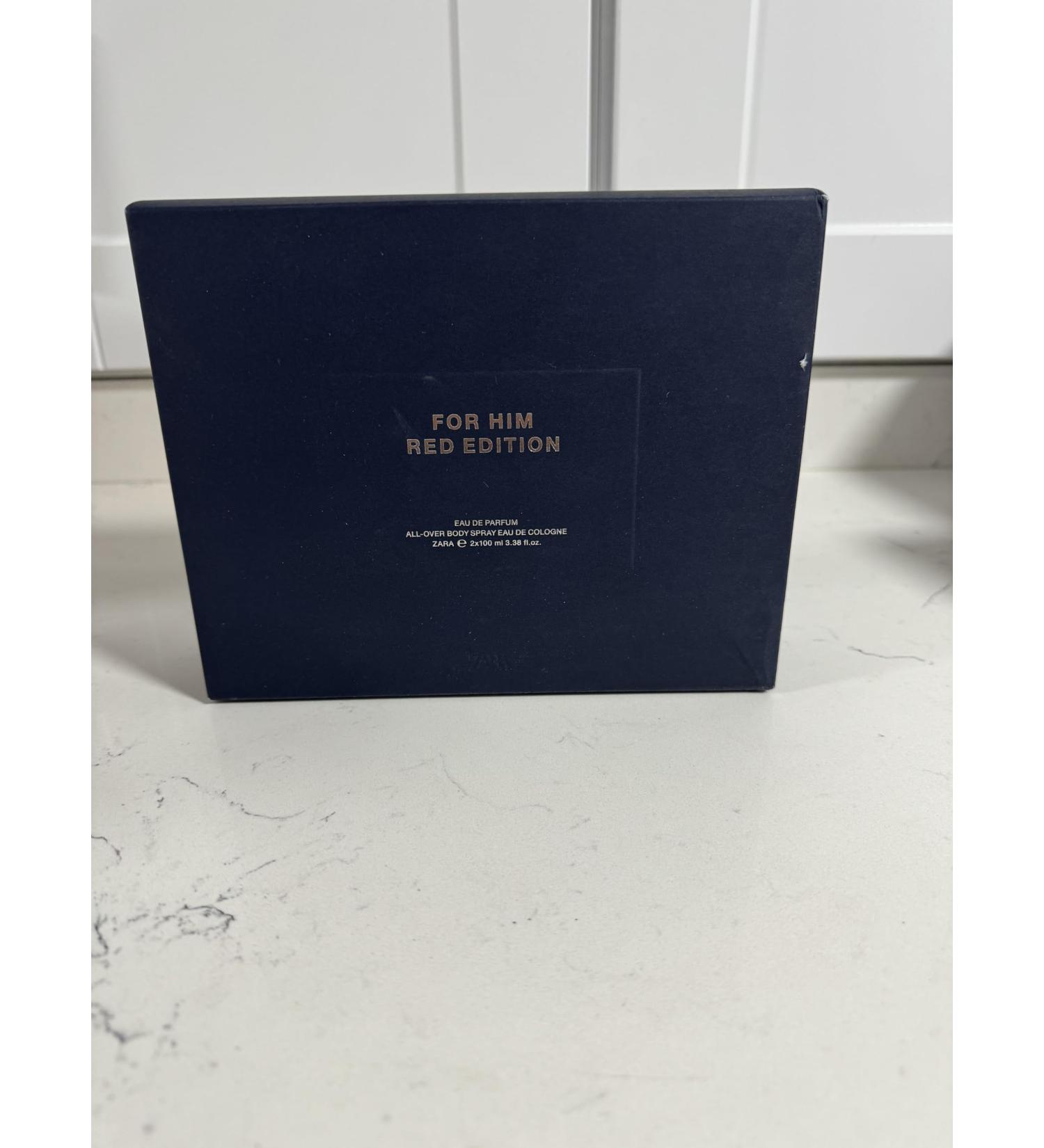 Zara FOR HIM RED EDITION EAU DE PARFUM 100 ML+ ALL-OVER BODY SPRAY EAU DE COLOGNE 100 ML (2X 3.38 FL. OZ) LIMITED EDITION