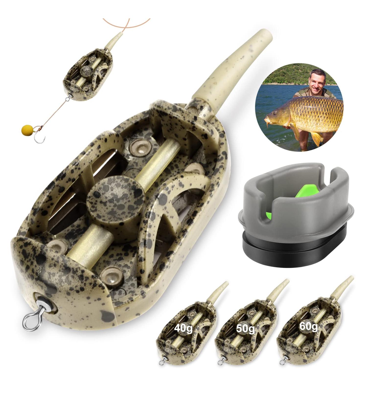 Realure 4-in-1 Method Feeder Accessories for Carp Fishing - Inline Lead Feeder with Weights | 40G 50G 60G | Pellets & Feeder Rod Essentials - Buy Online on GoSupps.com