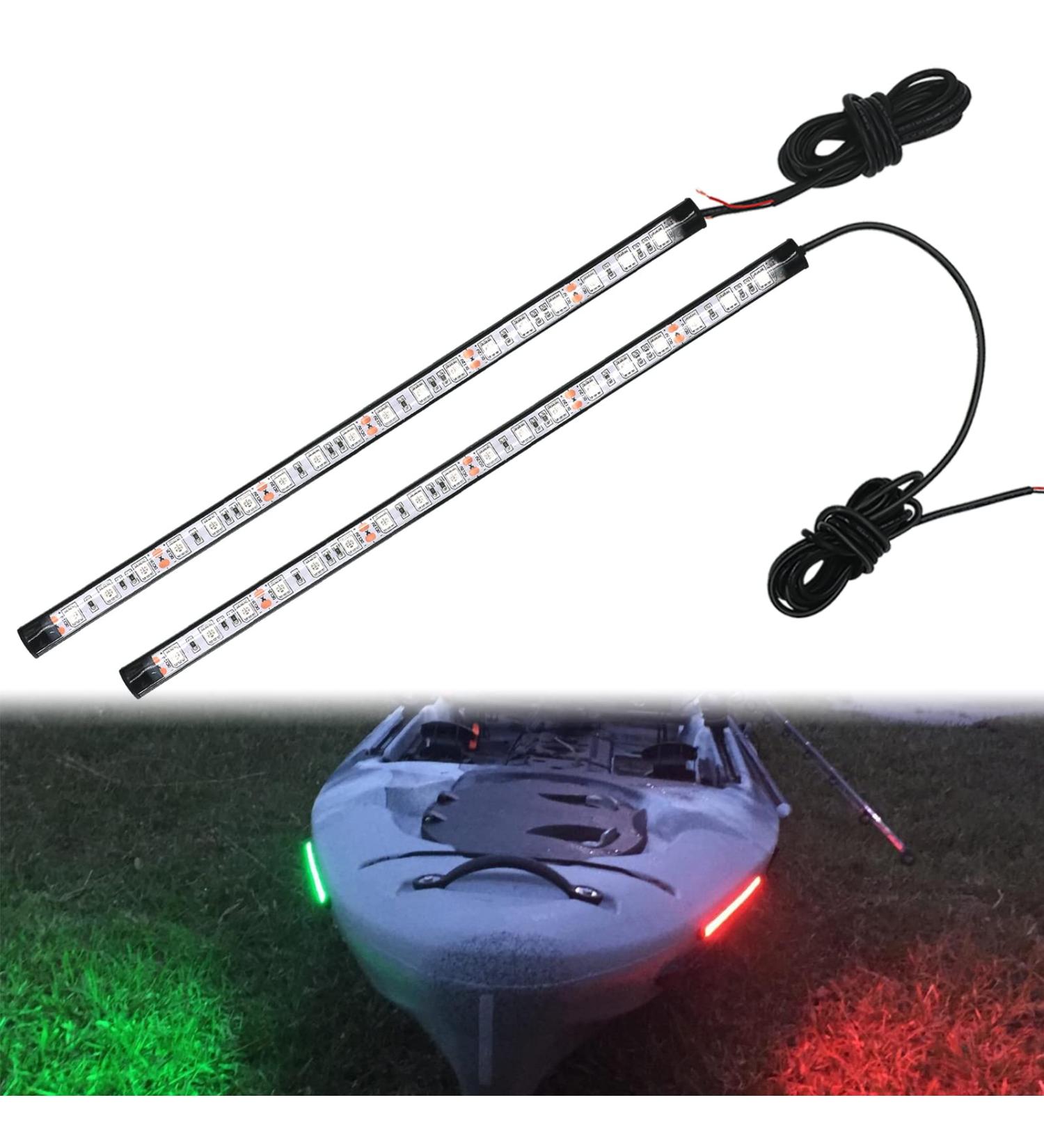Obcursco 12 Inches LED Boat Navigation Lights (1 Pair) for Marine, Kayak, Fishing Boat - Green and Red Stern Lights, Bow Lights - 3.6W - Buy Online on GoSupps.com