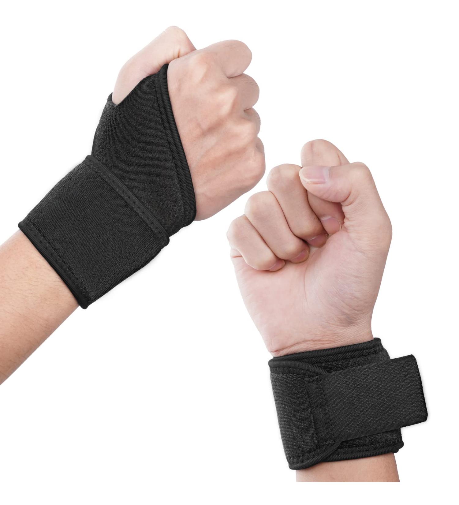 Uraqt 2-Pack Velcro Wrist Bands | Breathable Sports & Everyday Wrist Wraps for Men & Women - Black - Buy Online on GoSupps.com