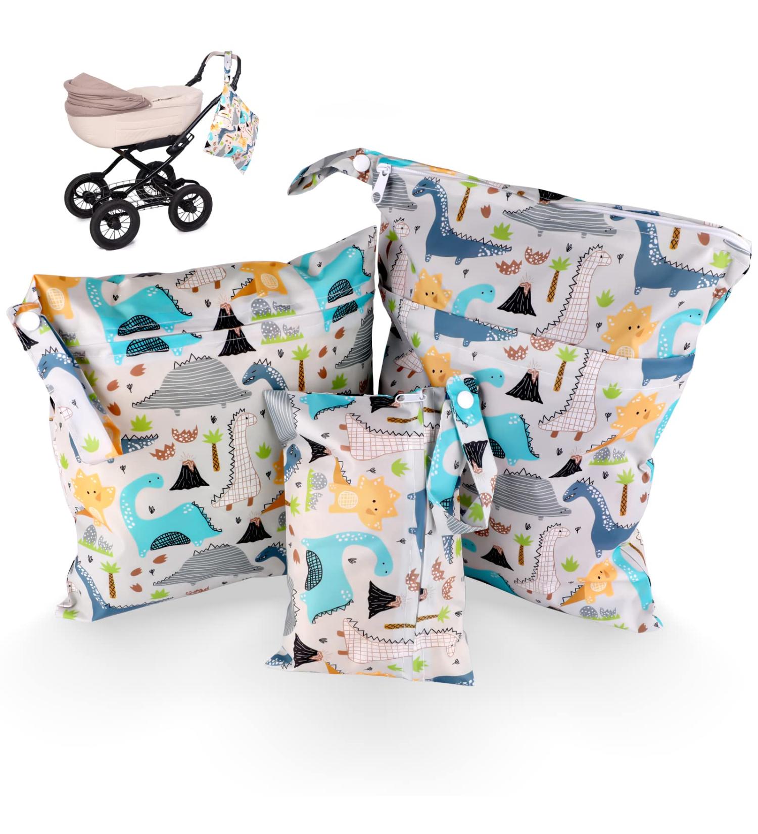 Reusable Wetbag Diaper Bag Set - 3 Waterproof Bags for Wet & Dry Storage | Portable & Stylish for Babies & Travel - Buy Online on GoSupps.com