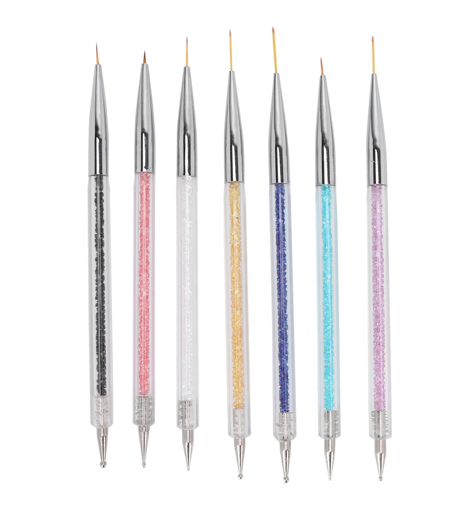 Nail Pen Set - 7pcs Dual-ended Nail Art Liner Brushes & Dotting Tools for DIY Manicure - Buy Online on GoSupps.com