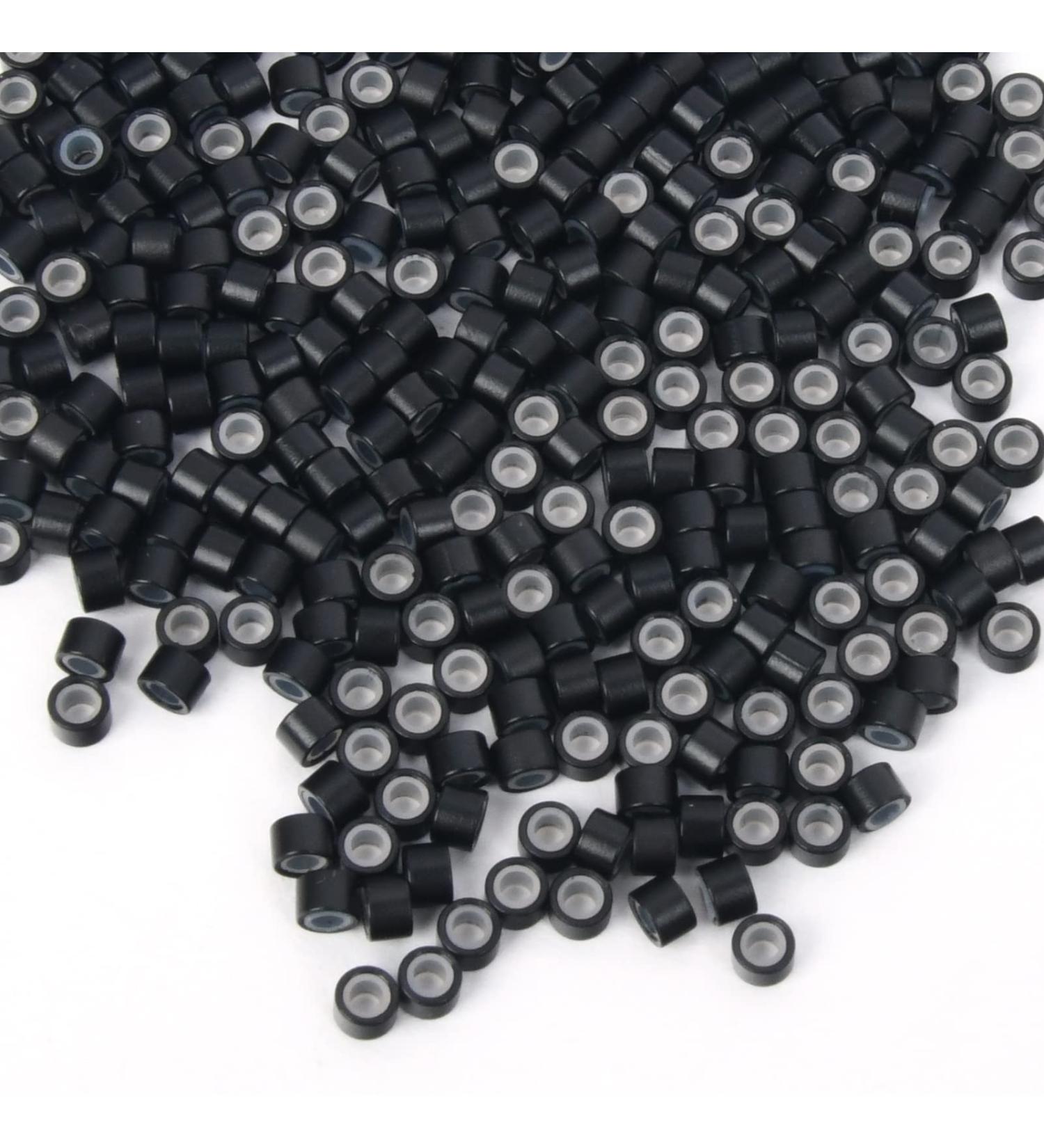 Neitsi 4mm Silicone Lined Micro Rings Links Beads for I-Tipped Hair Extensions - 500pcs Black - Buy Online on GoSupps.com