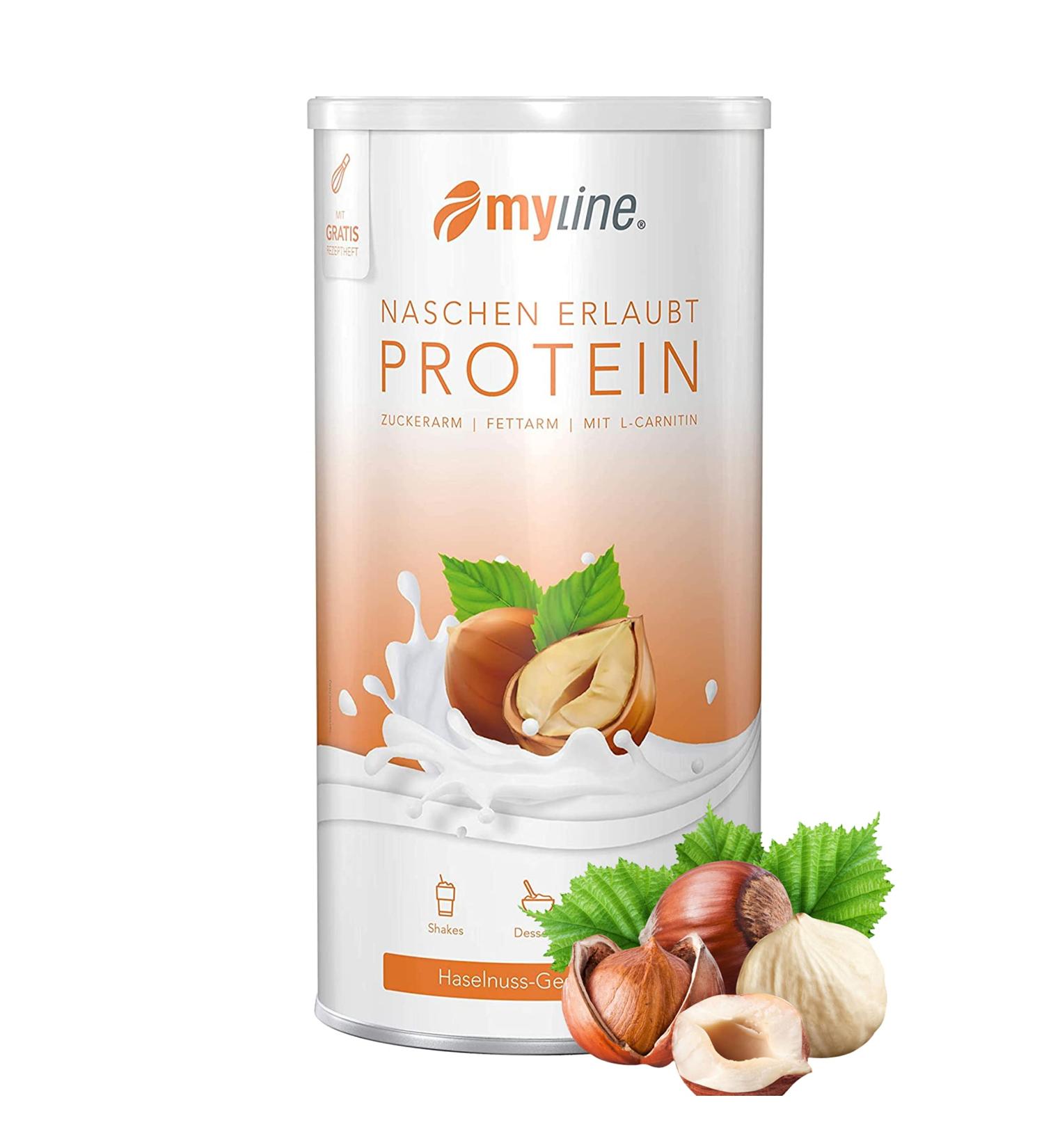Myline Protein Shake Protein Powder Many Flavors 400g + Tape Measure (Hazelnut)