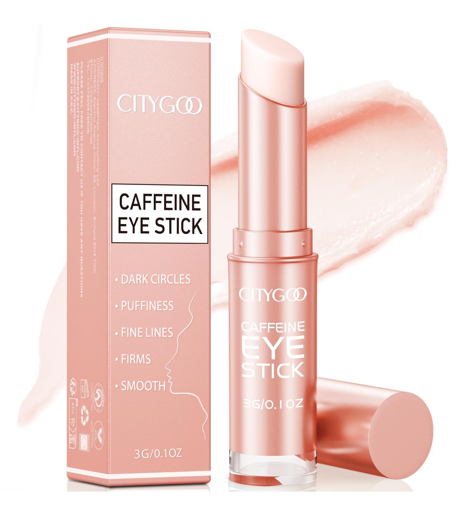CITYGOO Caffeine Eye Cream Stick: Anti-Aging Firming & Moisturizing Balm for Dark Circles Puffiness & Eye Bags - Travel-friendly for Women (Caffeine Eye Cream 1pcs) Caffeine Eye Cream 0.1 Ounce (Pack of 1) - Buy Online on GoSupps.com