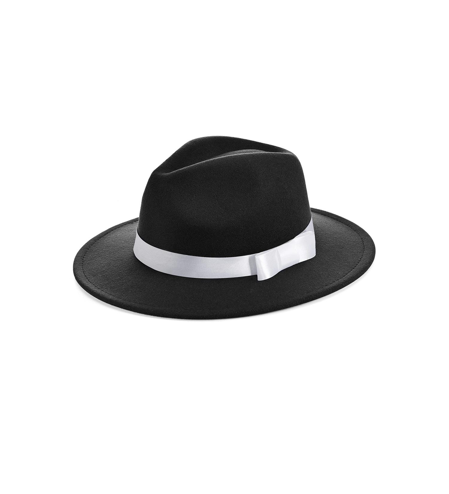 BABEYOND 1920s Gatsby Panama Fedora Hat Cap | Unisex Gatsby Costume Accessories - Black - Buy Online on GoSupps.com