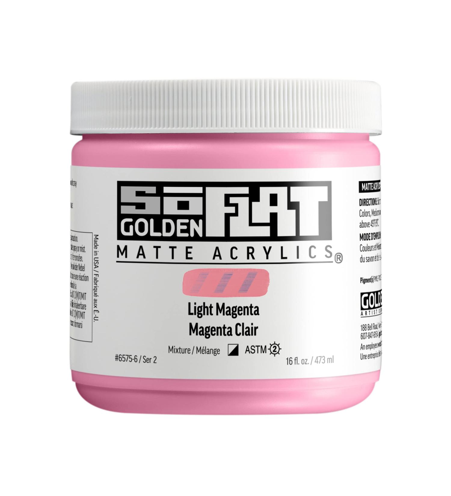 Golden : SoFlat : Matte Acrylic Paint : 473ml : Light Magenta - Buy Online on GoSupps.com