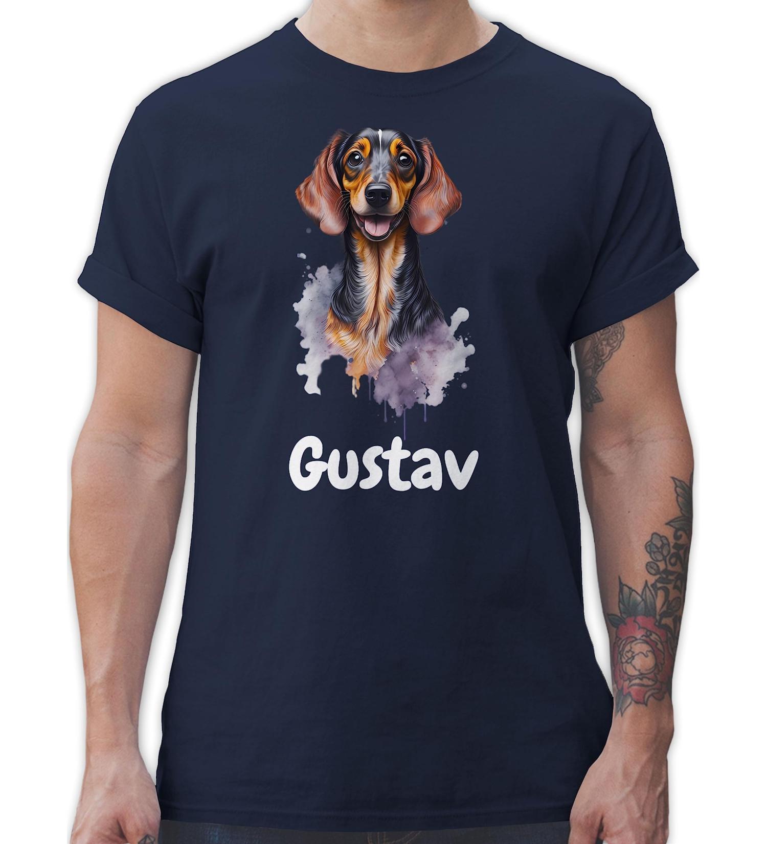 Personalized Dachshund T-Shirt for Dog Owners - Custom Name Gift for Men - Shirtracer - Navy Blue - 4XL & Large Sizes - Buy Online on GoSupps.com