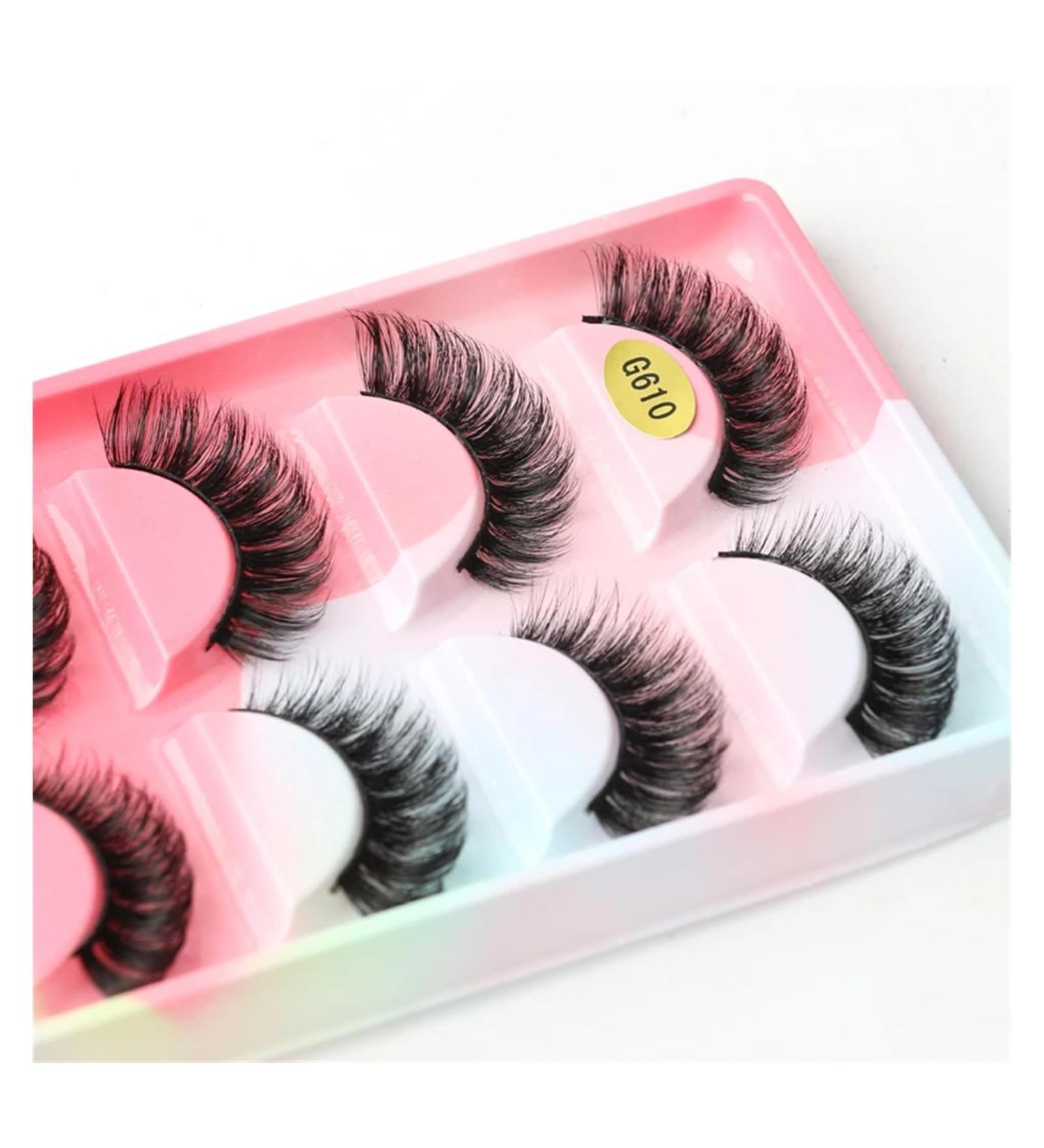 UAMOU 2/20/100 Boxes Mink Lashes Eyelashes 5 pairs Natural Curly Fake Eyelashes Thick Maquiagem Lash Extension Makeup Tools Cheerfully (Color : 5 pairs G610CS Size : 2 boxes) - Buy Online on GoSupps.com
