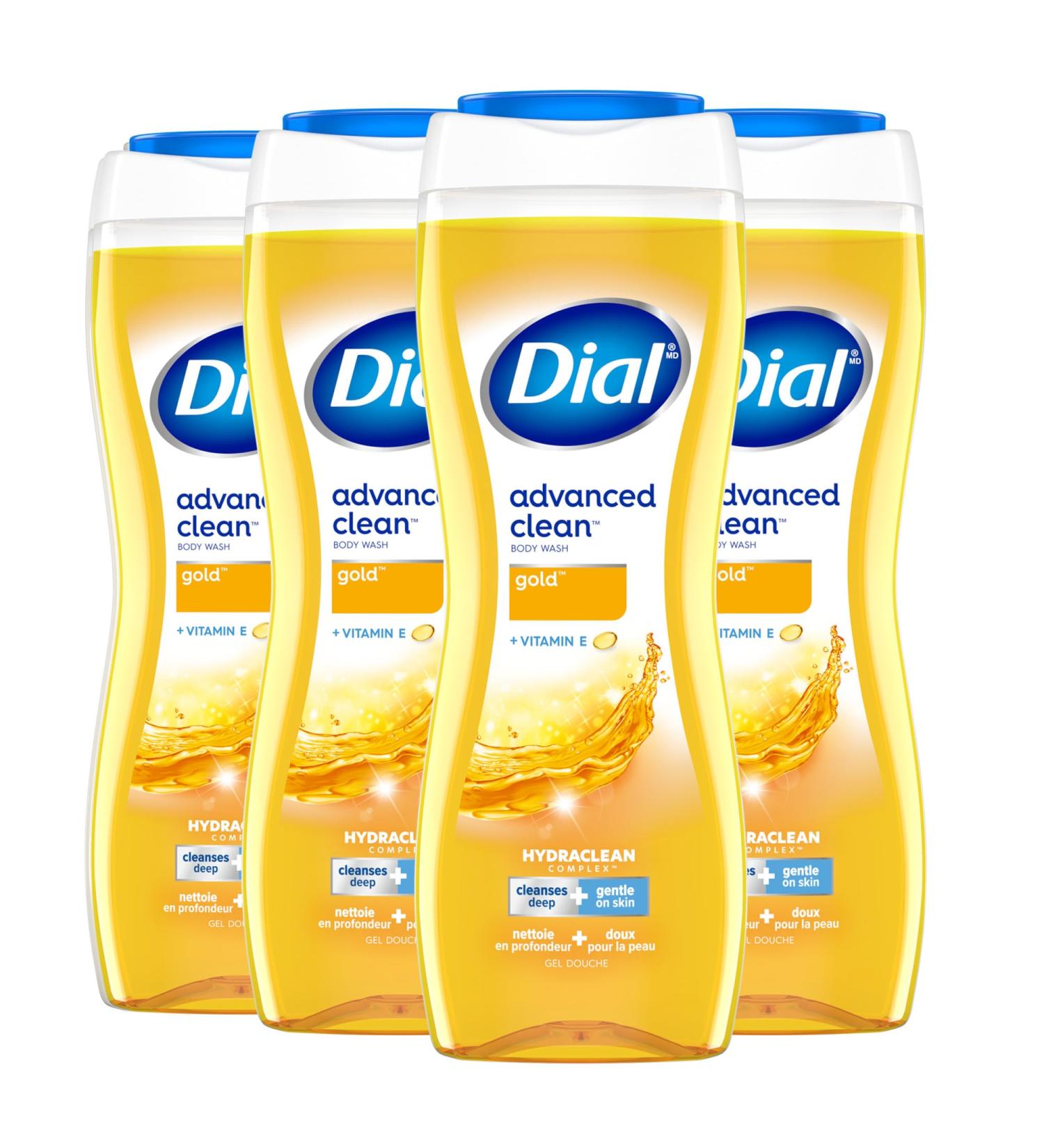 Dial Body Wash Advanced Clean Gold 16 Fl Oz Pack of 4 Hydraclean Complex & Vitamin E Gentle Leaves Skin Feeling Nourished Dermatologist-Tested No Parabens & Sulfates Gold 16 Fl Oz (Pack of 4) - Buy Online on GoSupps.com
