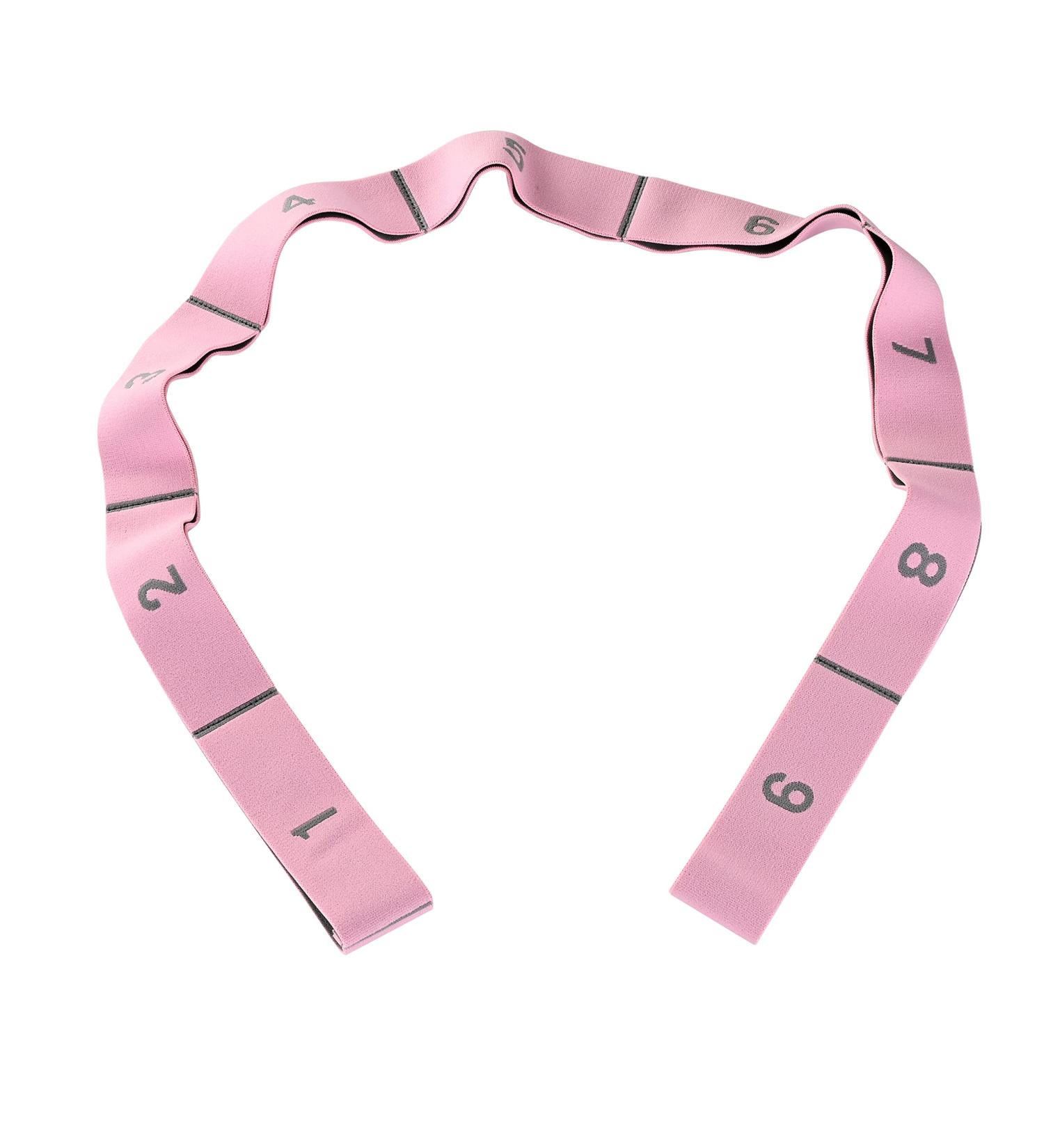 Elastic Yoga Belt - 9 Loop Stretch Band for Yoga Pilates & Strength Training - Fitness Flexibility Tool - Pink - Buy Online on GoSupps.com