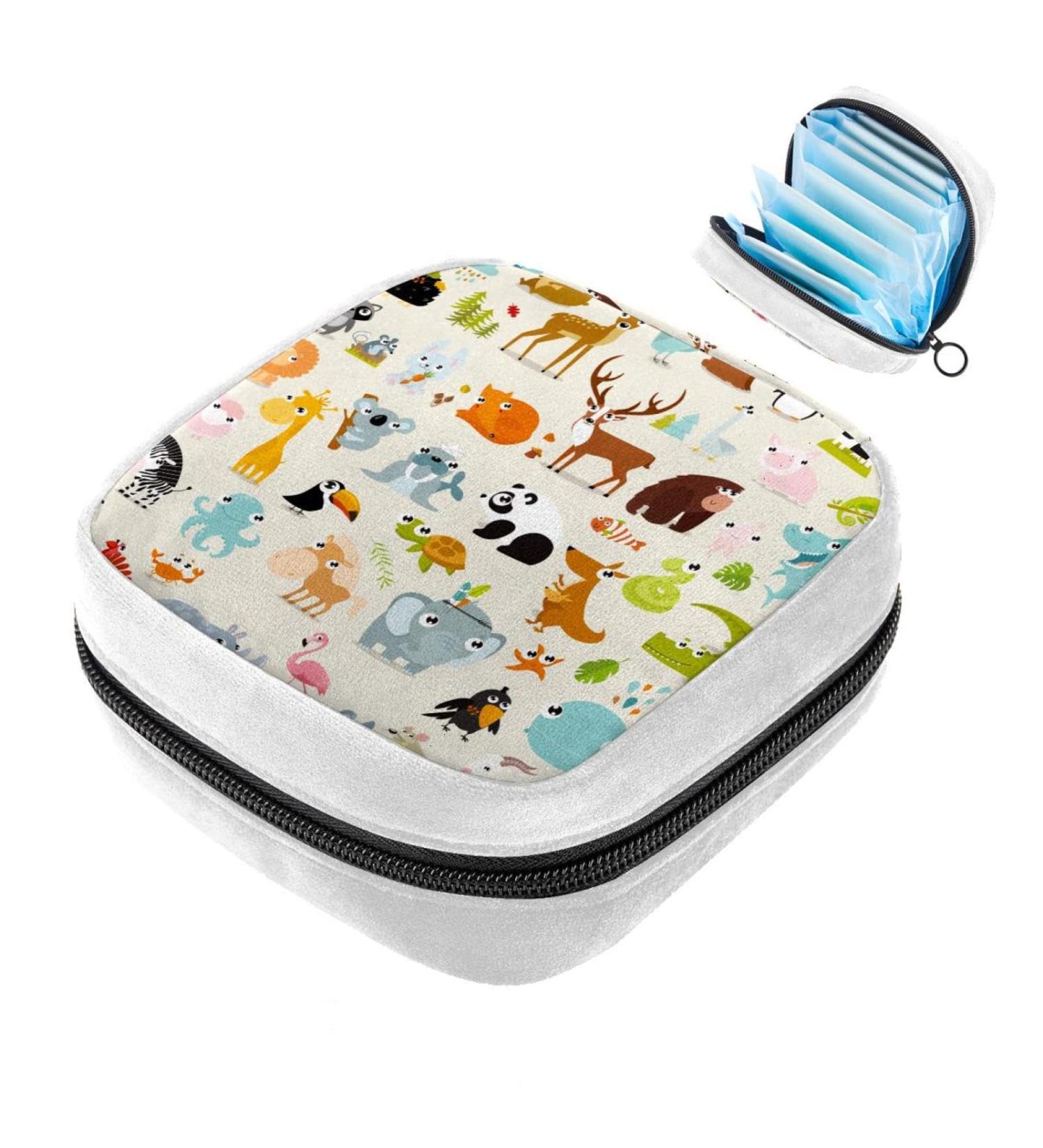Cartoon Animal Sanitary Napkin Storage Bag - Deer & Panda Design | Color4582 - Buy Online on GoSupps.com
