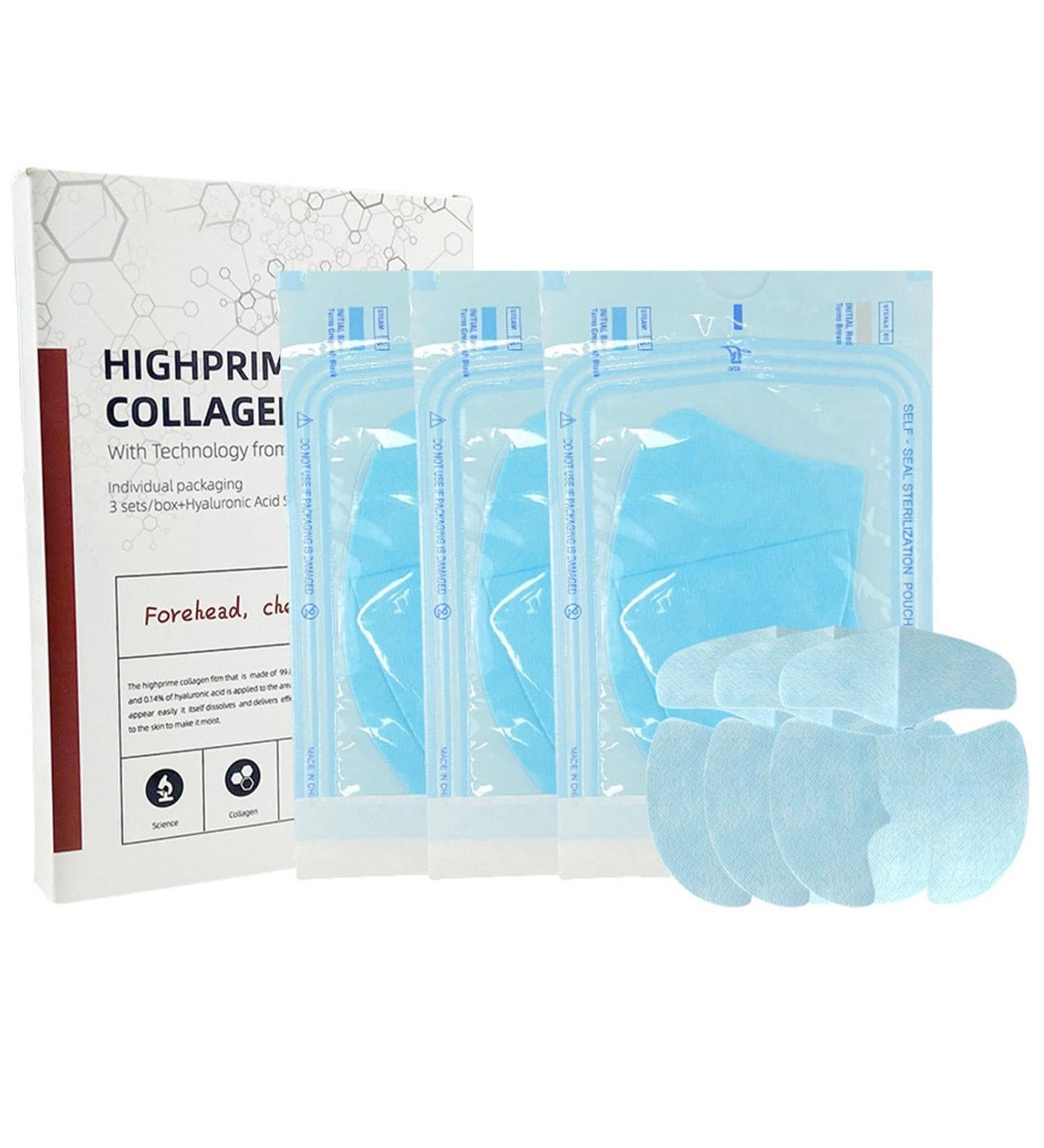 Pure Collagens Films Forehead Wrinkles Patches Melting Skincare Soluble Collagens Film Collagens Face Maskes Hydrolyzed Collagens Skin Protection for Firm Skin Prevents Fine Lines - Buy Online on GoSupps.com