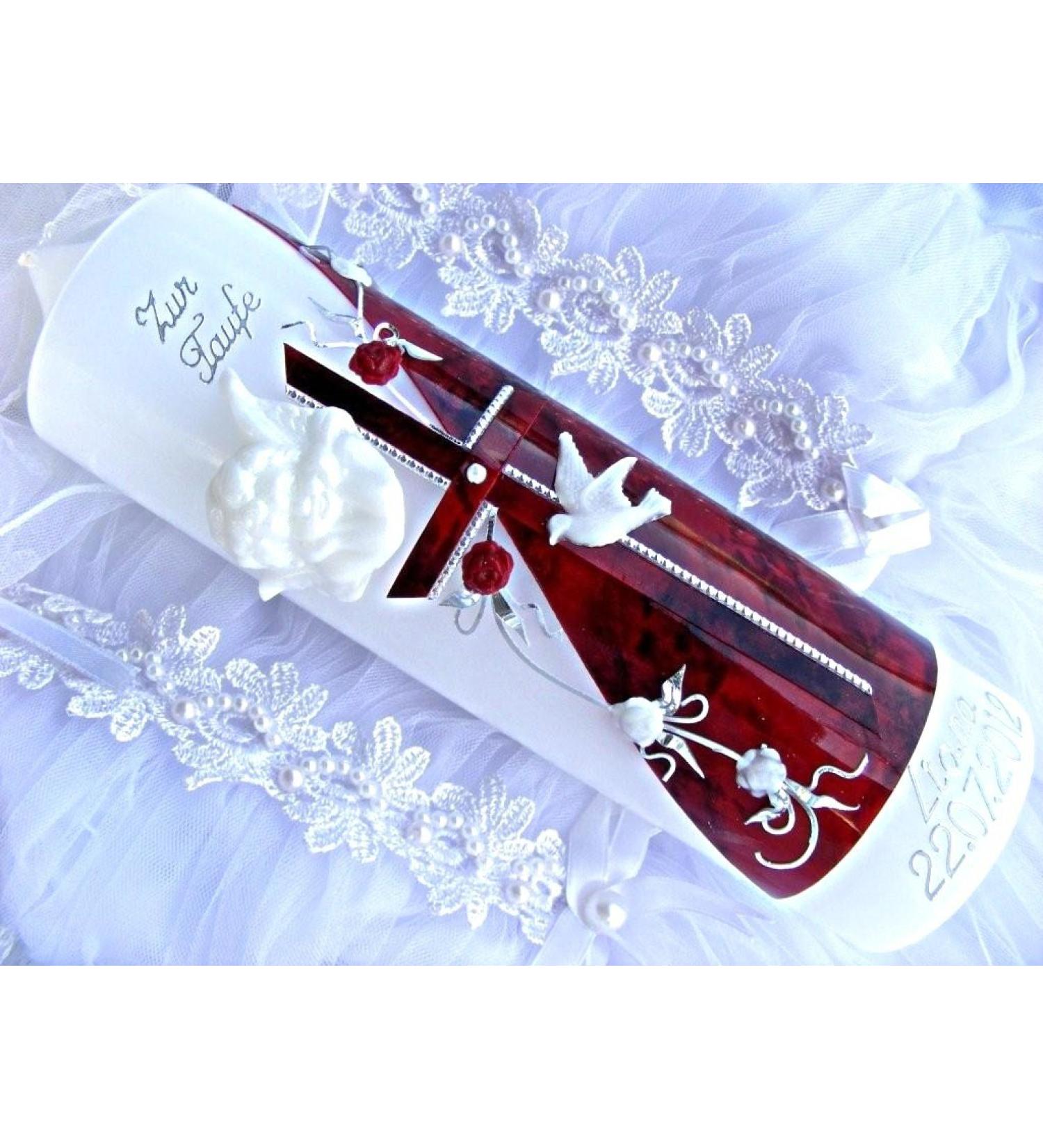 Baptism candle communion candle boy girl 250/70 mm VT-05 incl. accessories for self-labeling