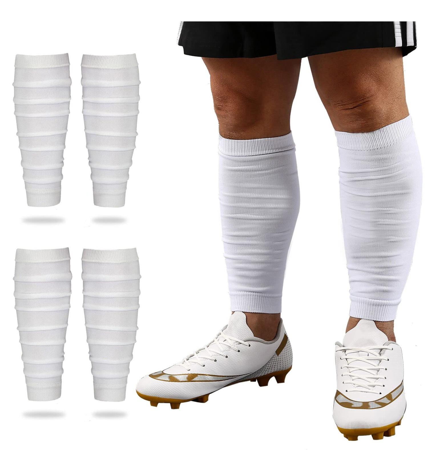 Buy 2 Pairs Football Leg Sleeves for Adults & Youth - Calf Compression Sleeves for Men - White (M) - International Shipping Available - Buy Online on GoSupps.com