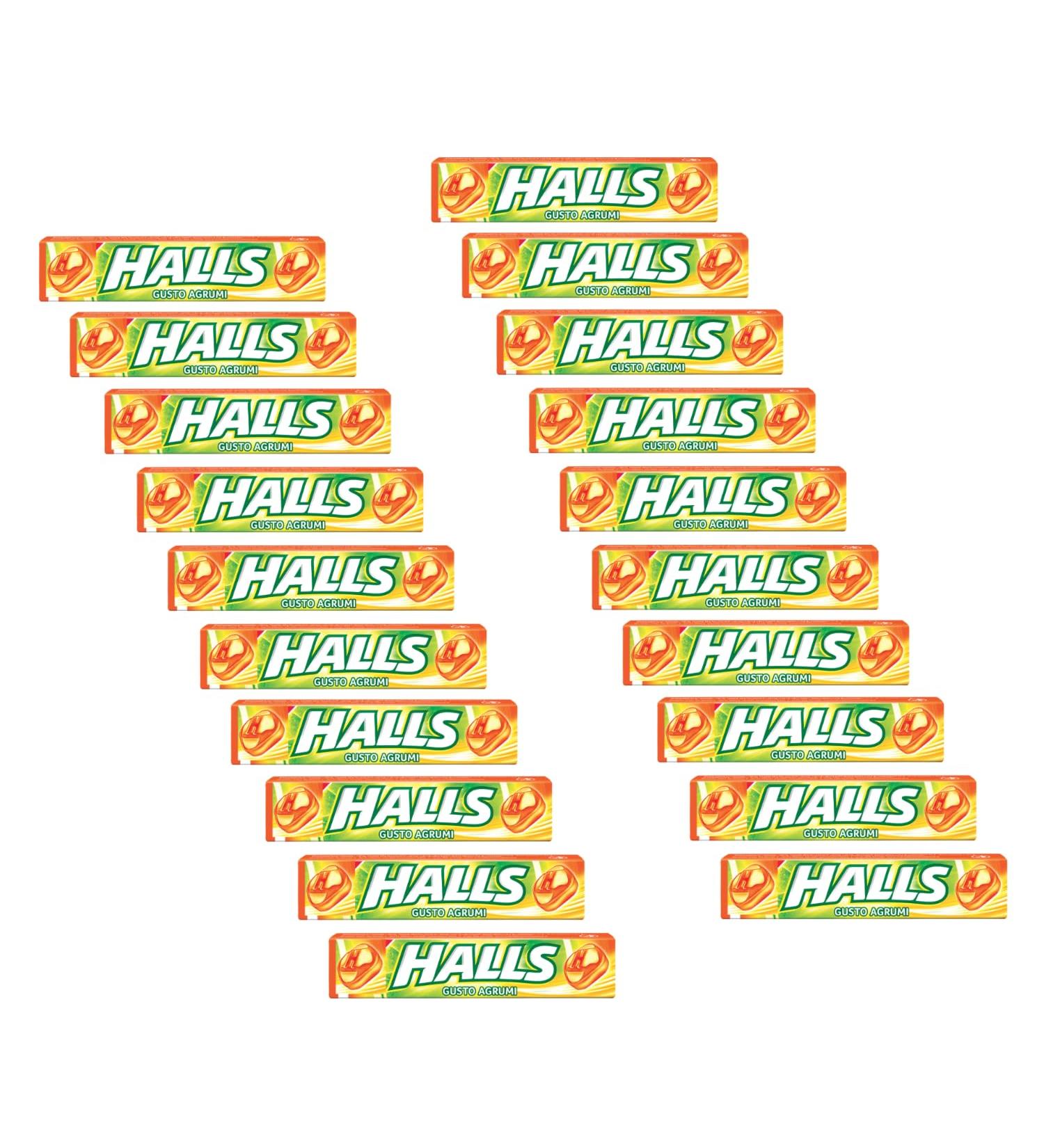 HALLS Halls | Sugar Free Refreshing Sweets | Halls Citrus Lemon Orange Lime | Citrus Flavoured Candy with Vitamin C - 20 Pieces (640 Gr)
