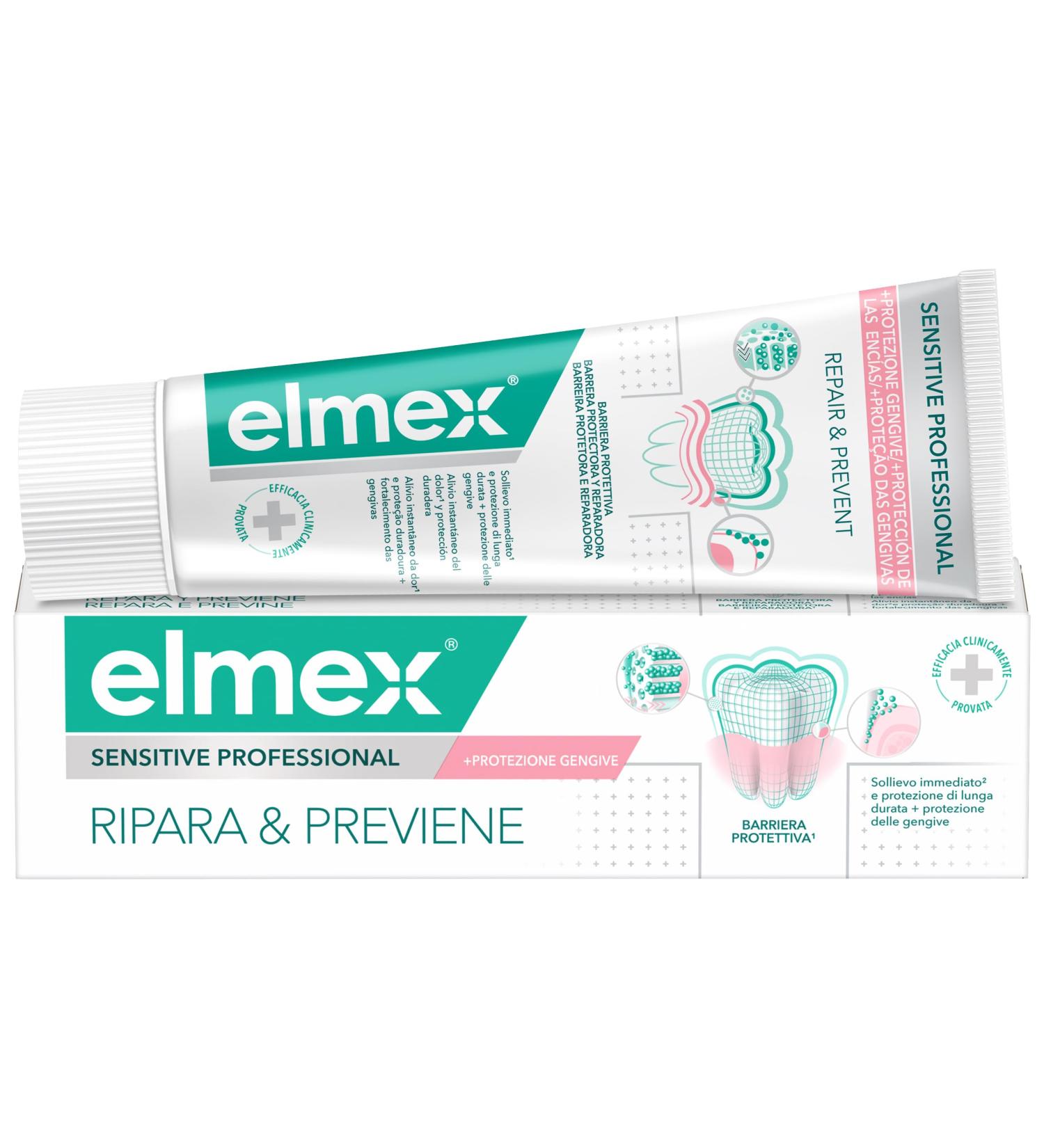 Elmex Sensitive Professional Toothpaste 75ml | Repair & Prevent Sensitive Teeth | Immediate Relief & Protection - Buy Online on GoSupps.com