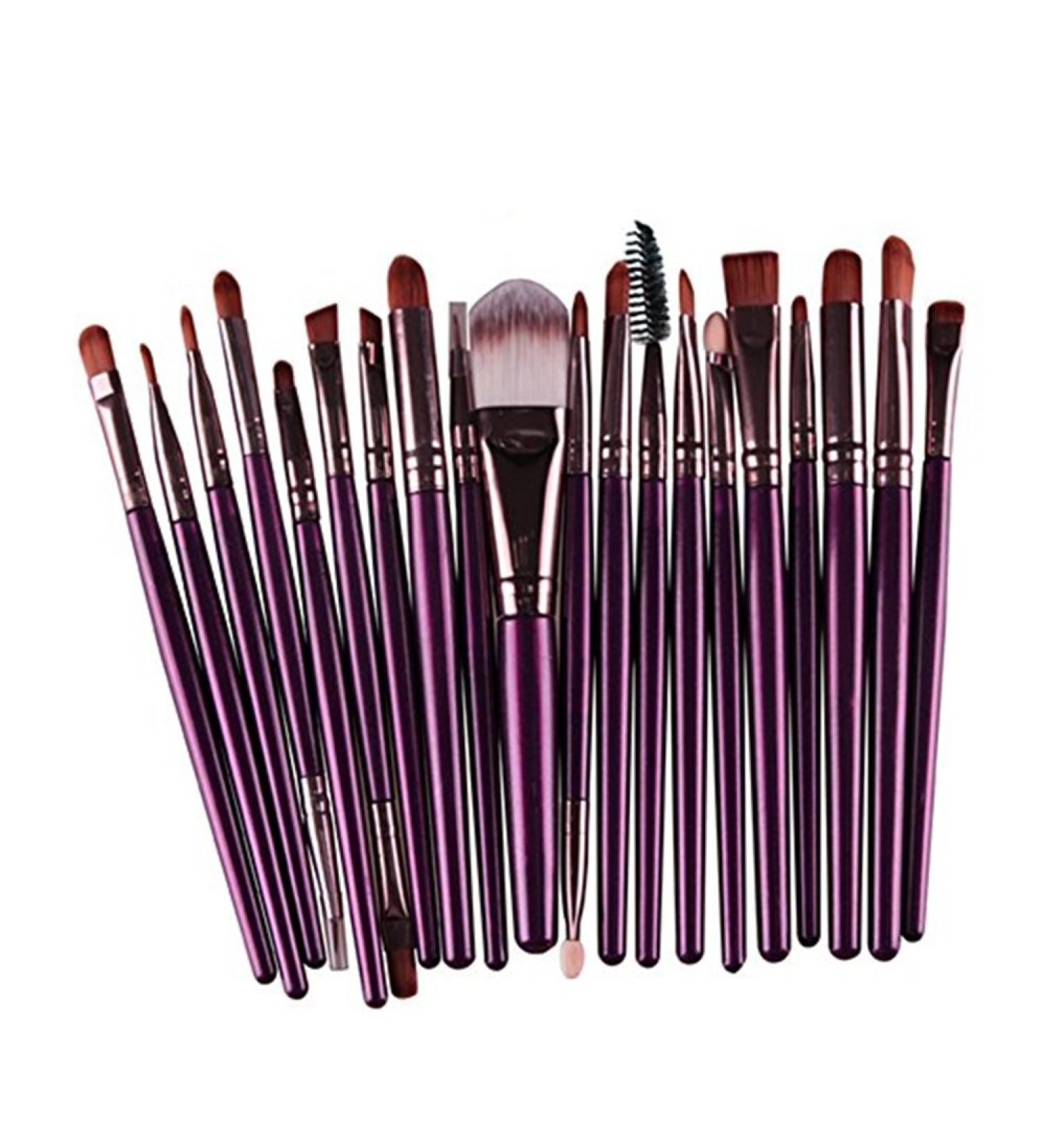 Demarkt 20-Piece Makeup Brush Set - Professional Eye & Face Brushes in Purple/Brown for Stunning Looks | Buy Now - Buy Online on GoSupps.com