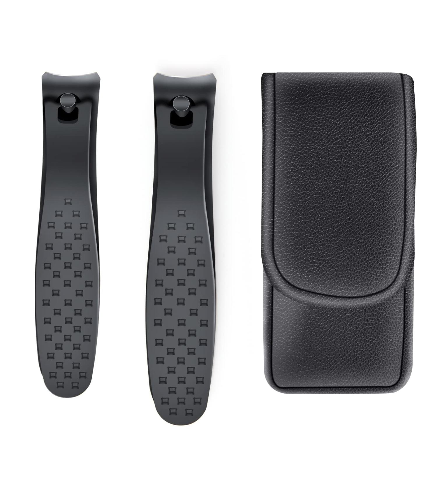 Professional Nail Clippers Set - Ultra Sharp Fingernail and Toenail Clipper for Thick Nails - 2PCS with Leather Case - Best Travel and Gift for Men and Women - Buy Online on GoSupps.com