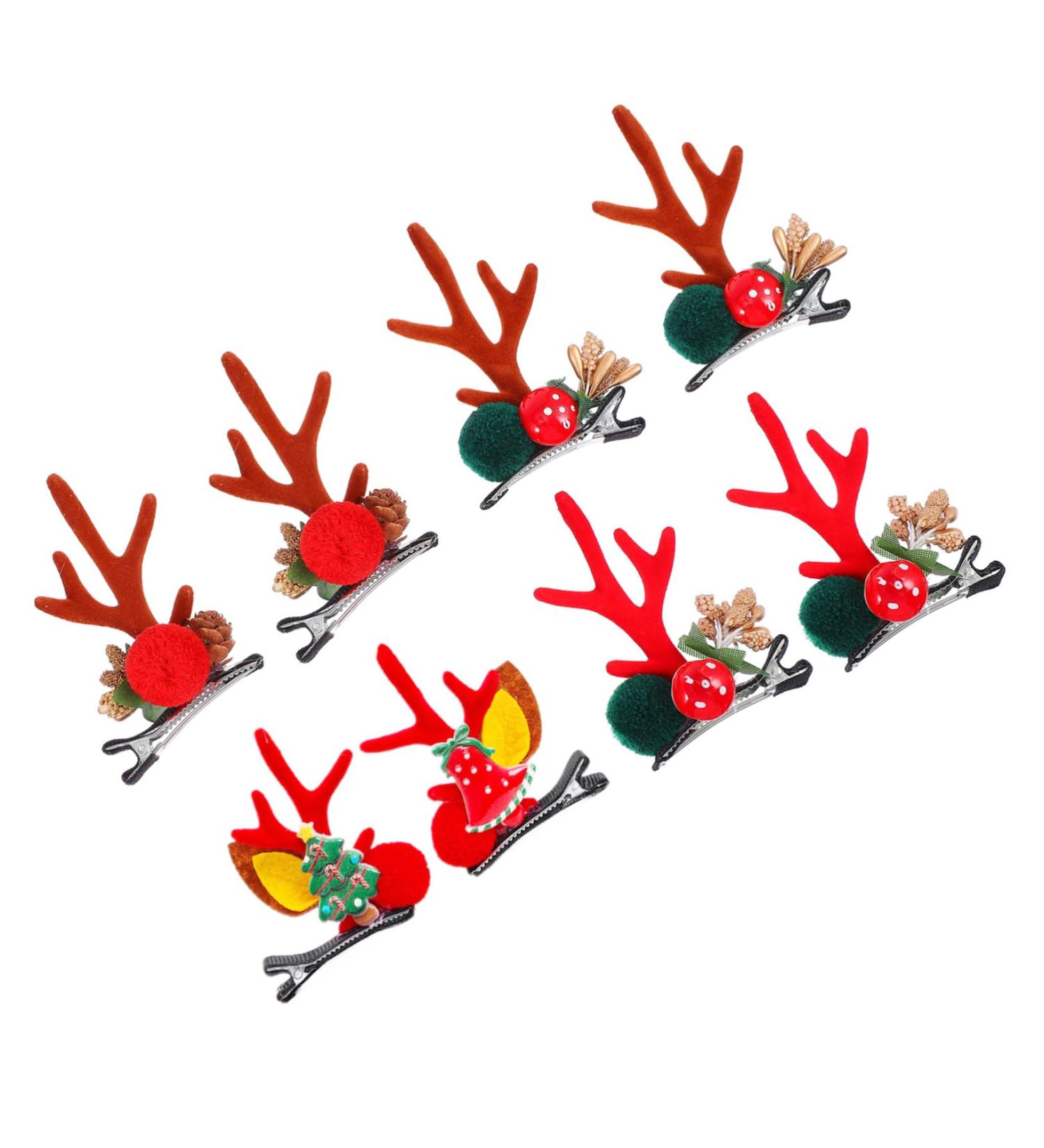 minkissy 4 Pairs Christmas Hair Clips Doe Ears Hair Clip Christmas Hair Decor Antlers Hair Clips Women Hair Clips Antler Alligator Clips Xmas Hair Clip Child Berry Christmas Deer Pompom - Buy Online on GoSupps.com