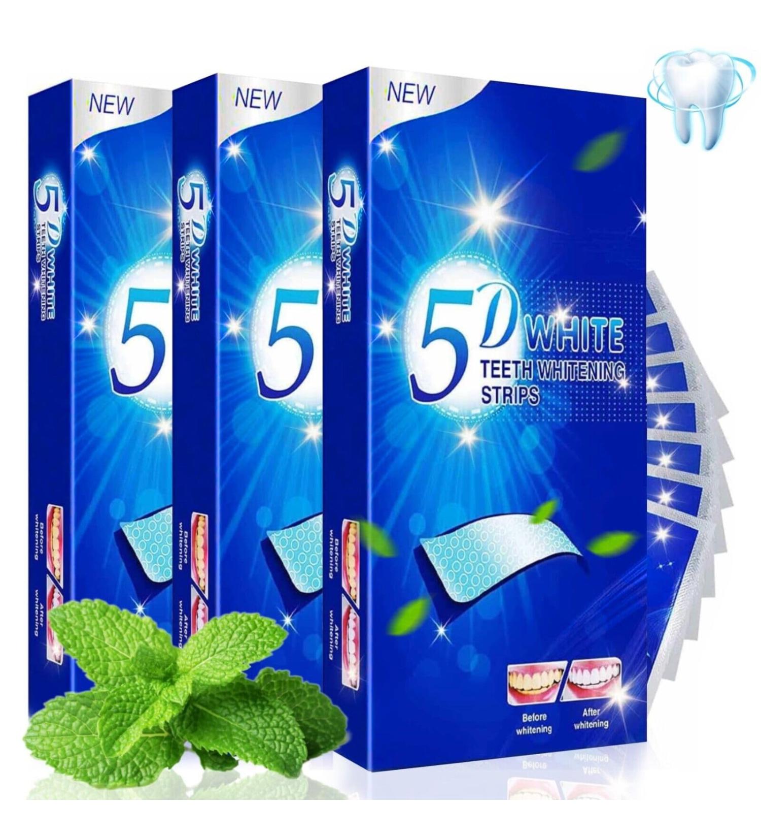 P-Beauty 3 x 28 Teeth Whitening Strips - Home Whitening with Mint Flavor - Snow White Smile - White Teeth - Teeth Whitening Strip - Whitening Gel - Buy Online on GoSupps.com
