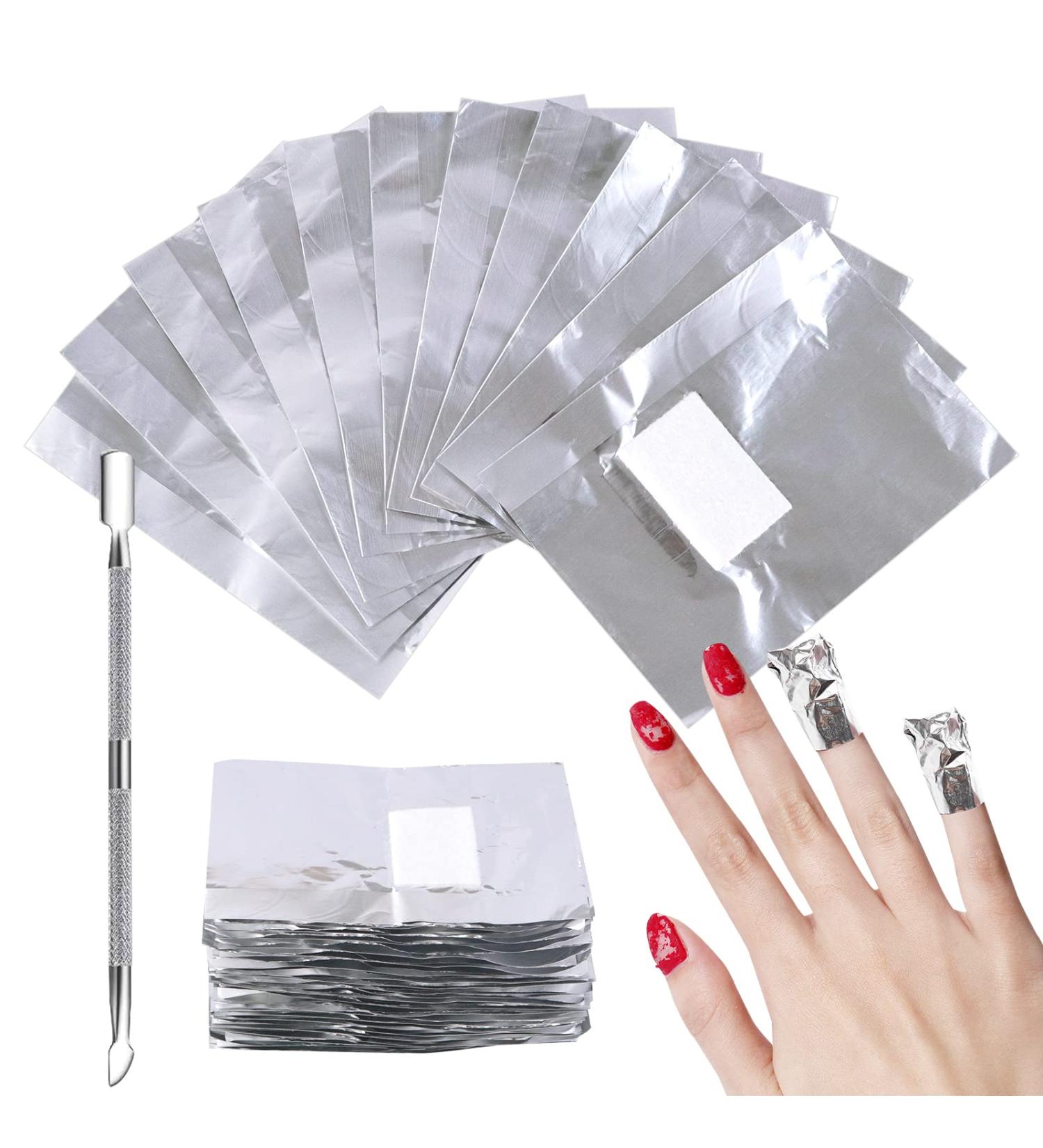 Sularpek Foil Nail Wraps 200 Pcs with Cuticle Pusher | Gel Nail Remover for Fast & Gentle Soak Off | Nail Foils for Gel Nails - Buy Online on GoSupps.com