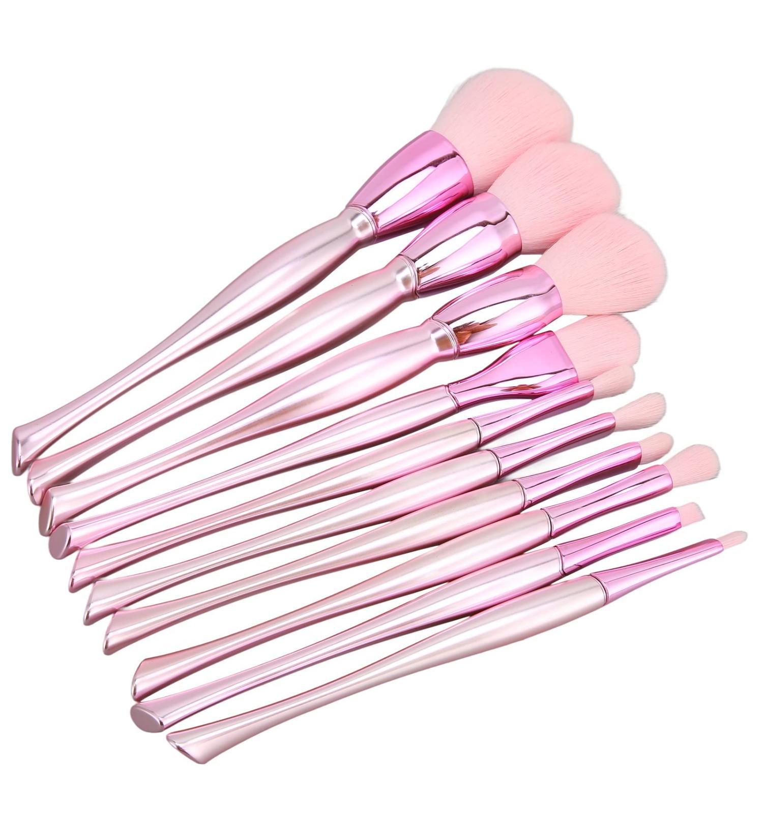 Beauty Brush Set - Soft Skin-Friendly Cosmetics Brushes with Exact Color Rendering & Storage Bag | Ideal for Salons - Pink - Buy Online on GoSupps.com