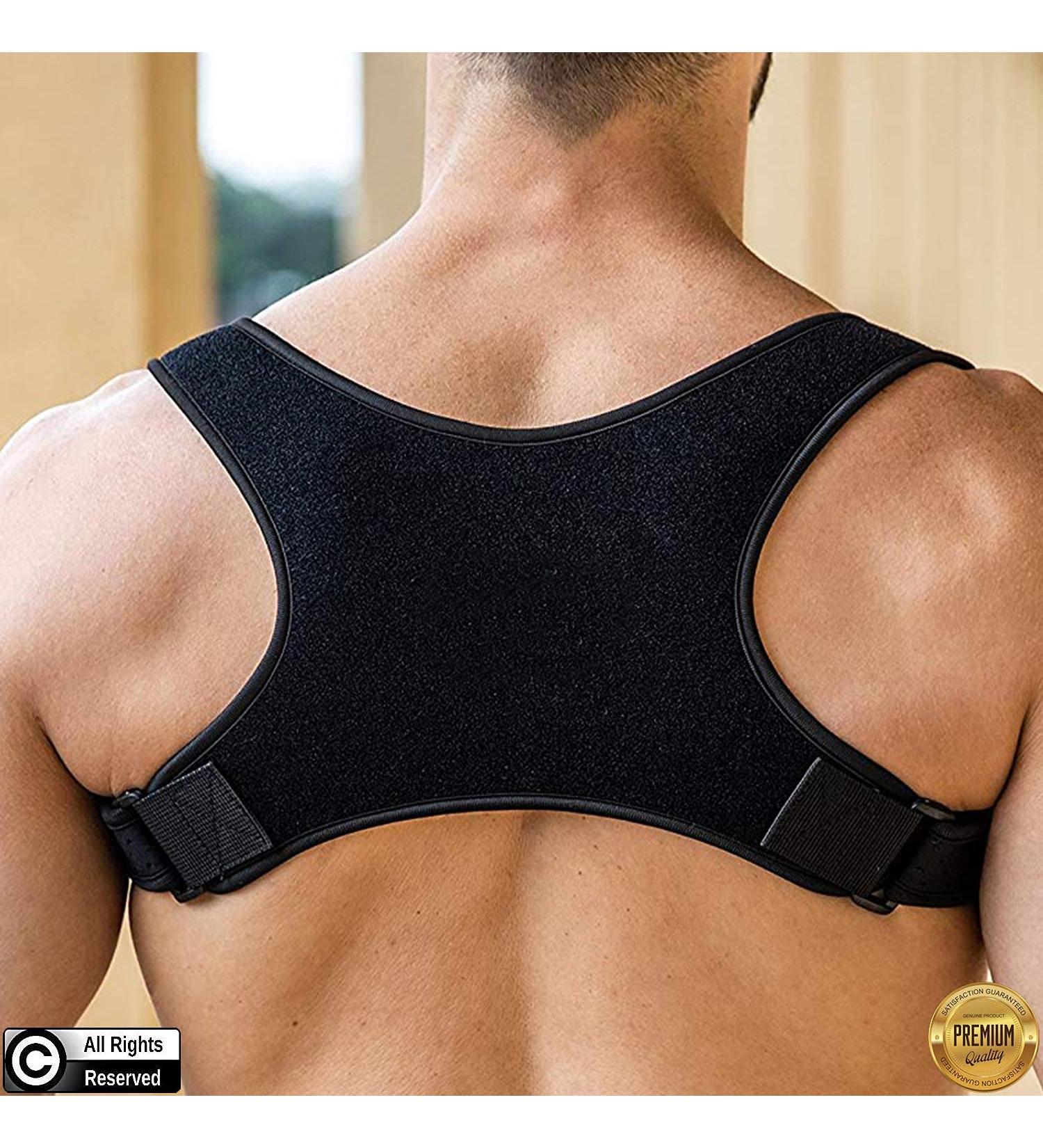 POAGL Posture Corrector for Men | Adjustable Upper Back Brace for Neck, Back, and Shoulder Pain Relief | Clavicle Support Brace for Kyphosis Straightening | Design Patented | Universal Fit | Black - Buy Online on GoSupps.com