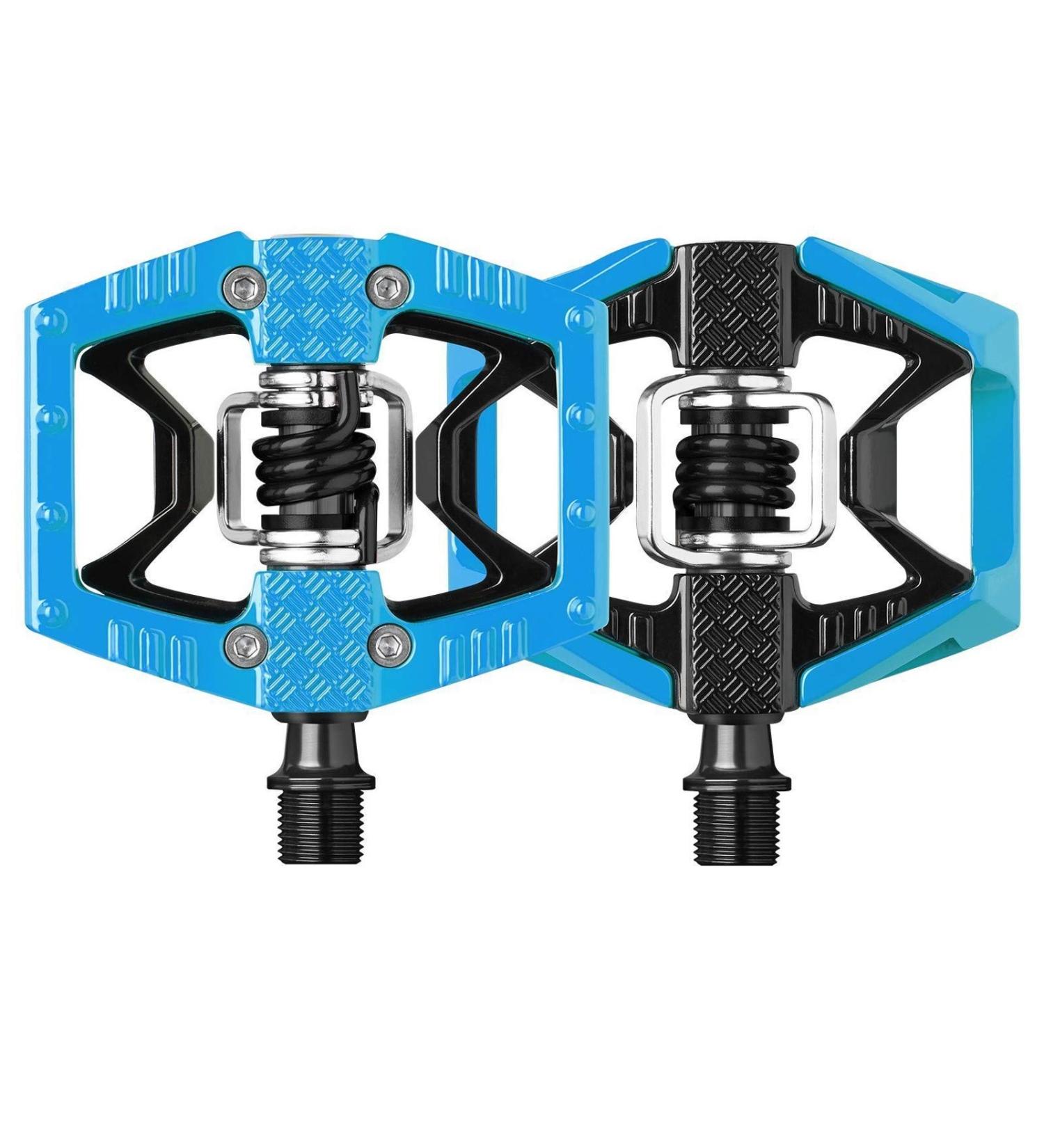Crankbrothers Doubleshot Hybrid Bike Pedal - Flat/Clipped-In City Bicycle Pedal, Premium Bearings and Seals Doubleshot 2 Blue/Black