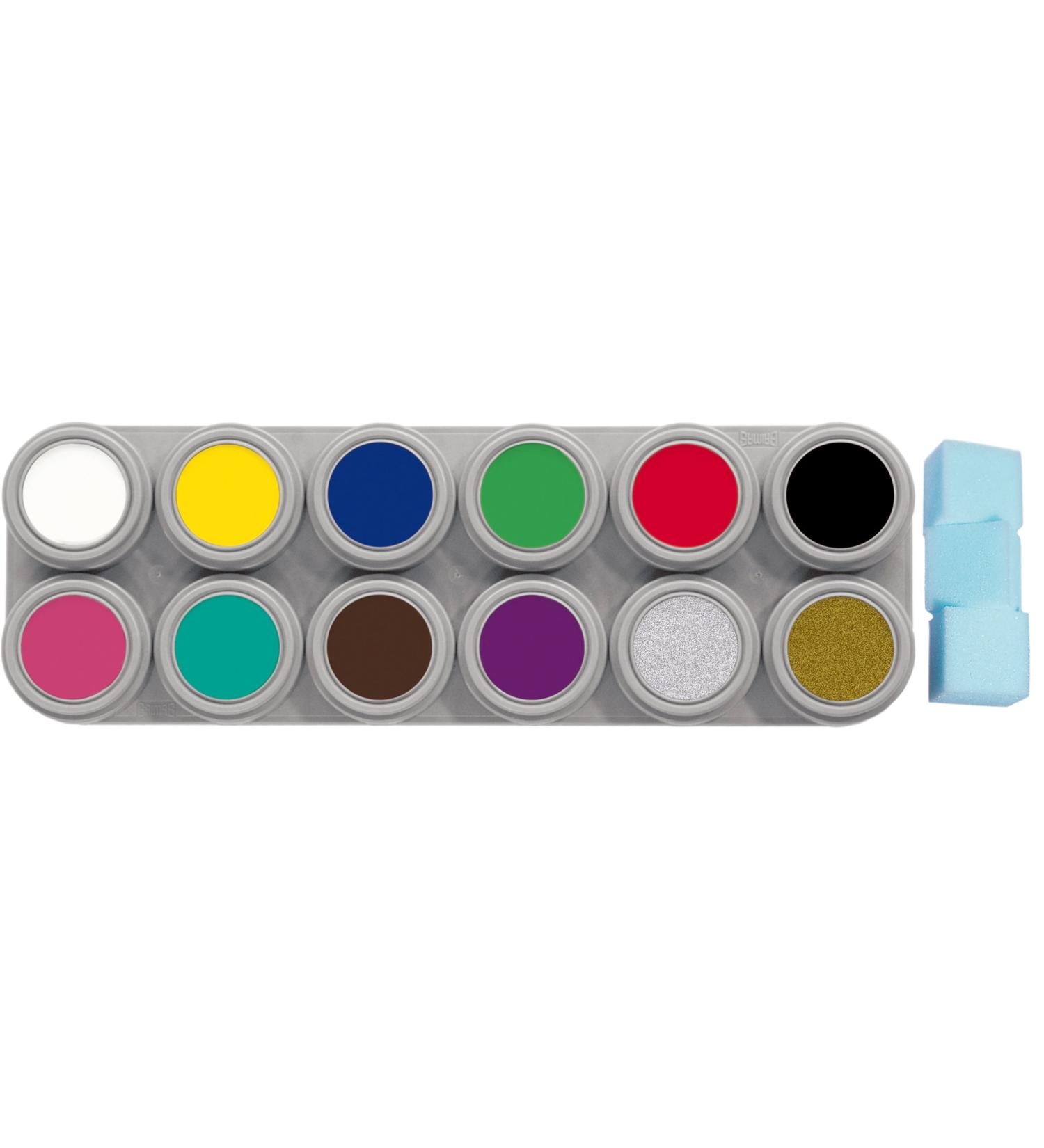 Water Makeup Palette for Kids - 12 x 2.5ml with 3 Sponges | Safe & Fun Children's Makeup - Buy Online on GoSupps.com