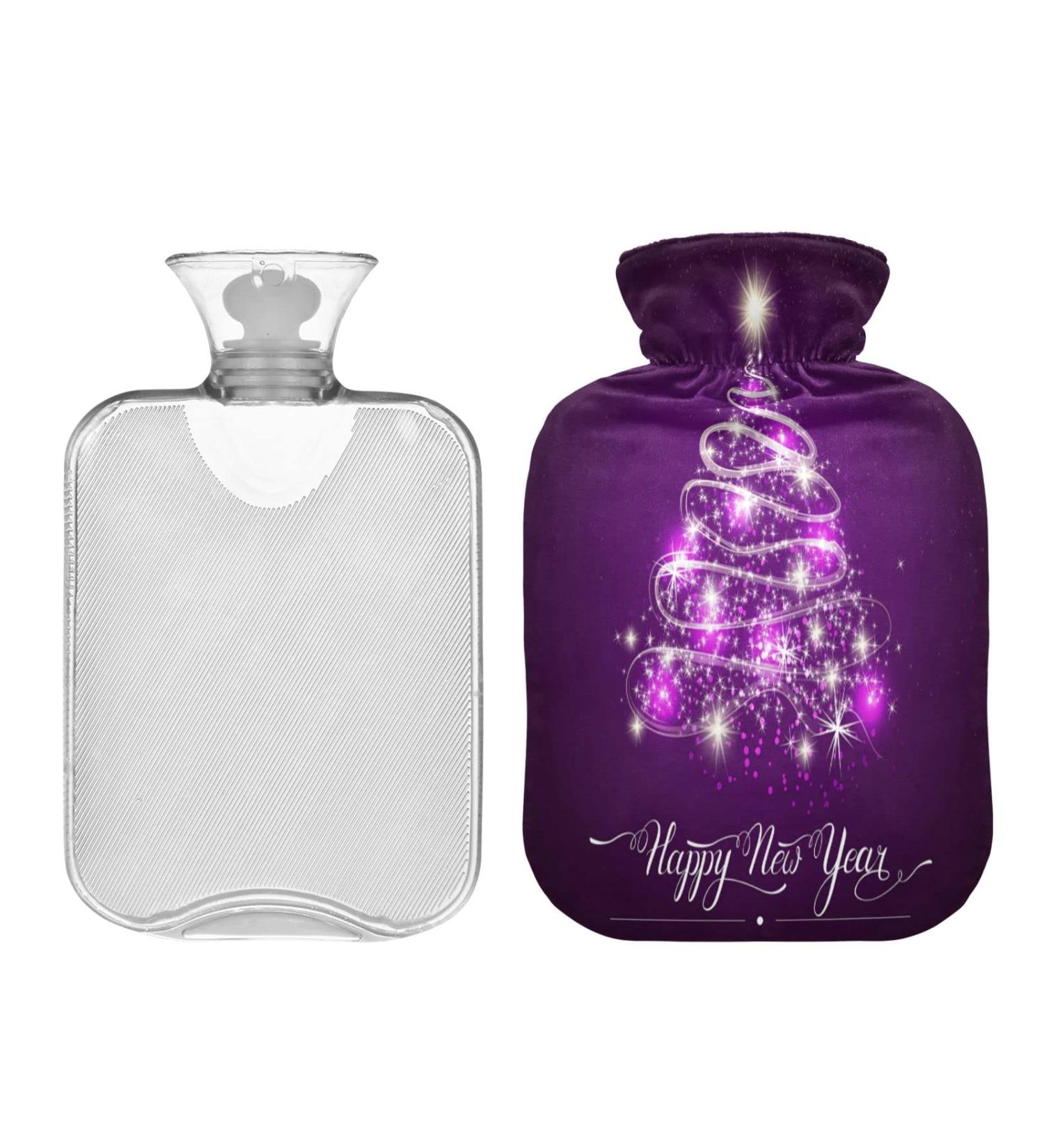 Buy Kcldeci 2L Hot Water Bottle with Christmas Tree Cover | Warm Pain Relief & Hot/Cold Therapy - Purple - Buy Online on GoSupps.com