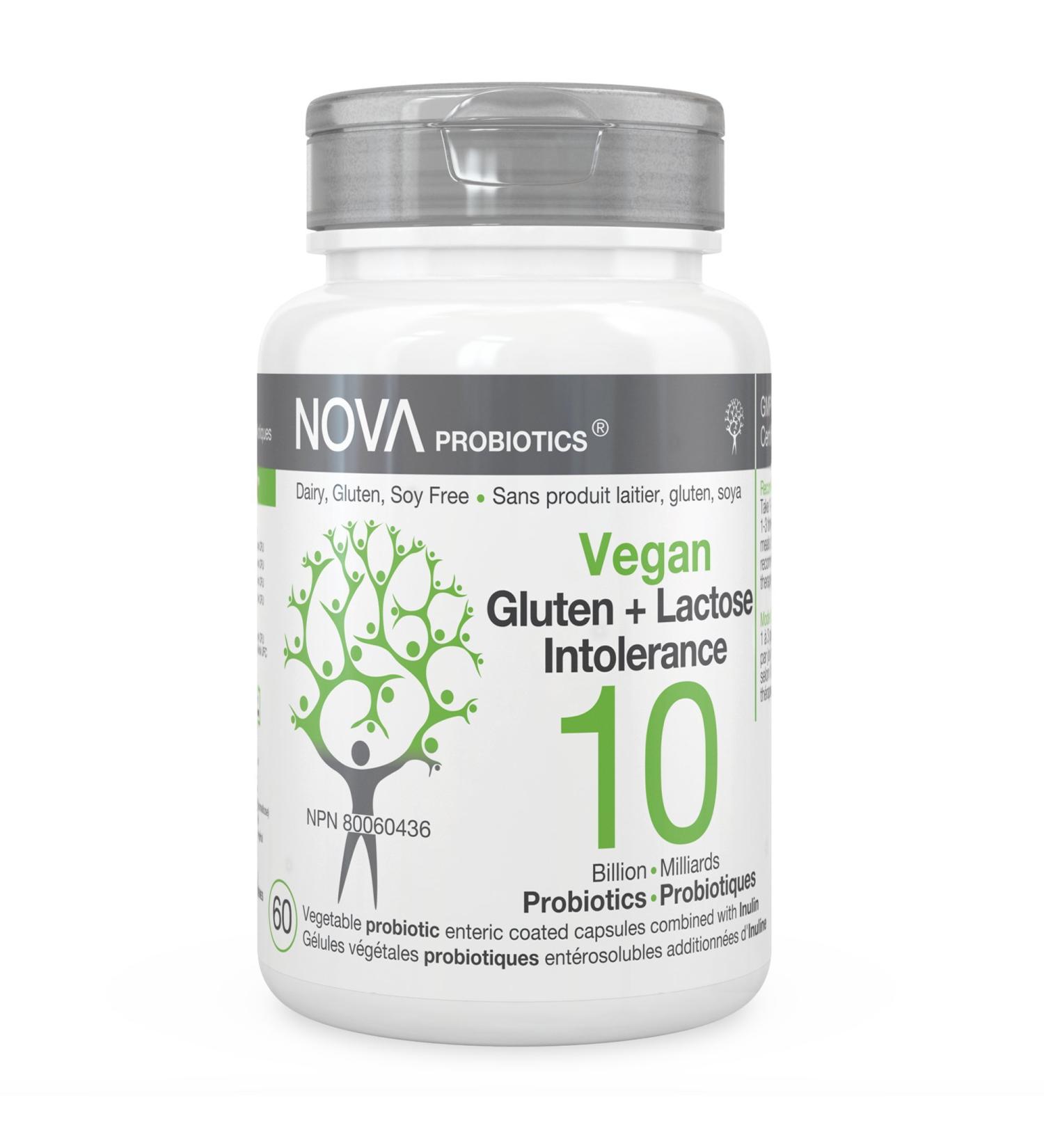 NOVA Probiotics VEGAN Pro-Digest 10 Billion (Formerly VEGAN Gluten + Lactose Intolerance) 60 count - Buy Online on GoSupps.com
