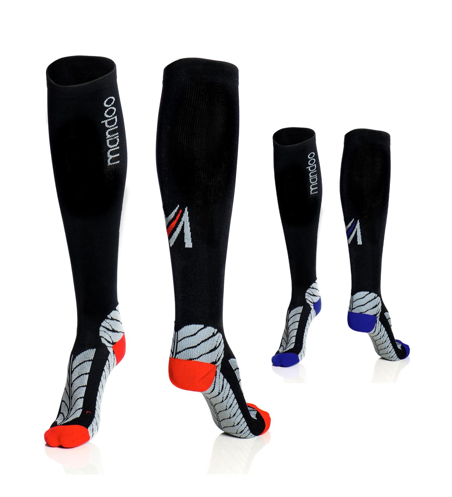 Mandoo Premium Compression Stockings - Unisex Medical Support Socks for Comfort Sports Post-Op & Travel | Size L EU 43-47 | UK 9.5-12.5 - Black - Buy Online on GoSupps.com