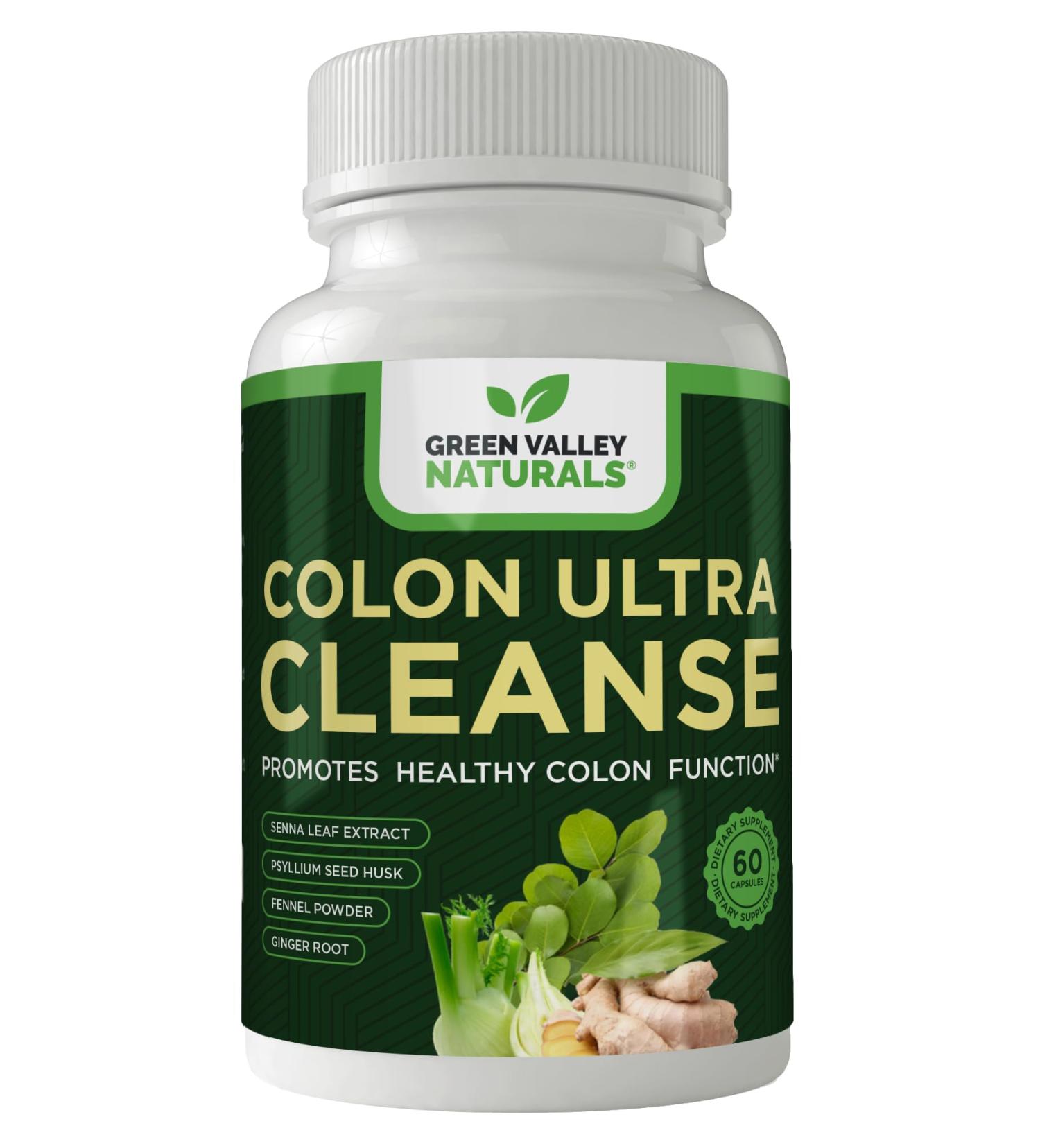 Colon Cleanse - Natural Solution to Colon Health - Natural Laxative - Constipation Relief - Gut Detox - Probiotics - Starts Working in 24 Hours - Supports Natural Bowel Rhythms (1 Bottle 60 Count) - Buy Online on GoSupps.com
