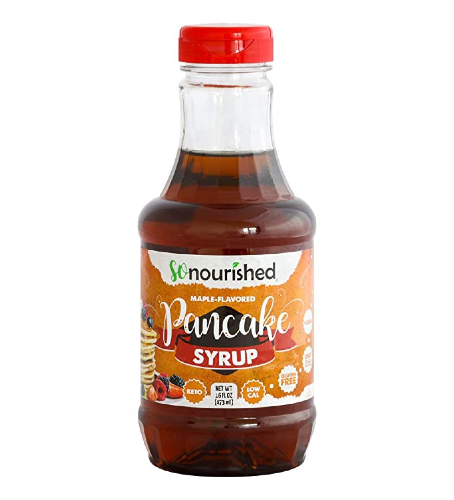 So Nourished Keto Maple Syrup - Low Calorie Pancake Syrup, 1g Net Carb, Sugar Free, Gluten-Free & Vegan - 16 FL OZ - Buy Online on GoSupps.com