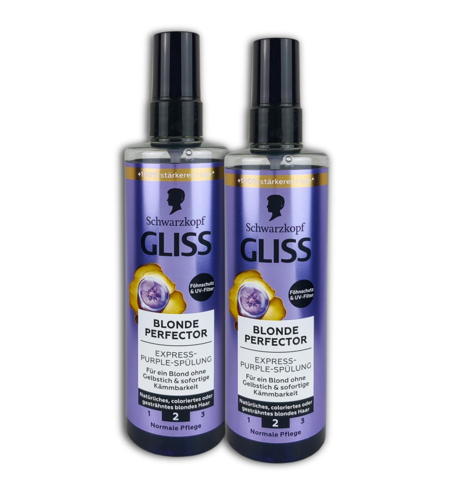 Gliss Pack of 2 Gliss Blond Perfector Express Purple conditioners - 2 x 200 ml