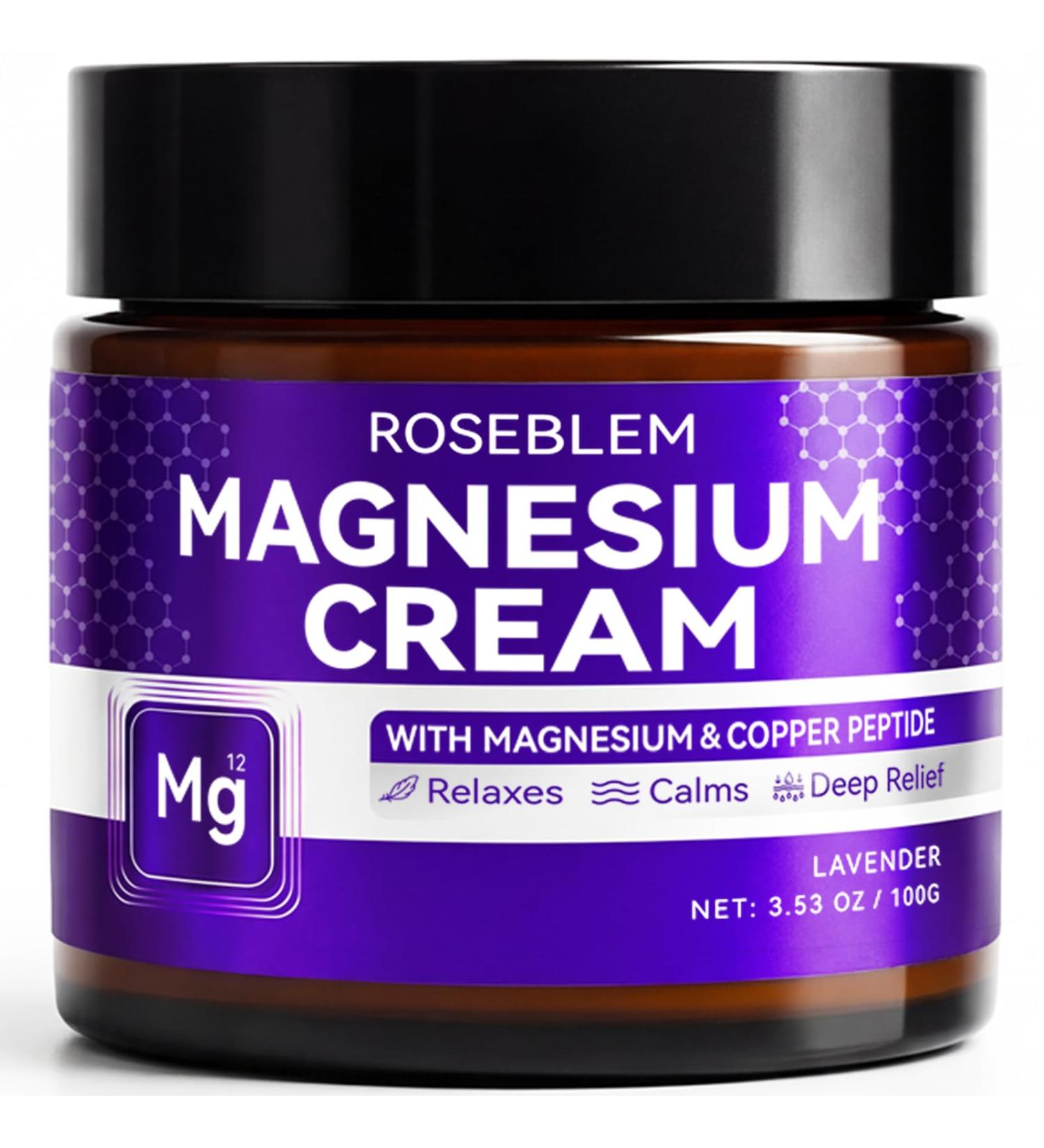 Magnesium Cream with Copper Peptide & Lavender Muscle Relief for Legs & Body Relaxation & Sleep Support Moisturizing Cream with Shea Butter & Jojoba Oil for Sensitive Skin Daily Use 3.53oz - Buy Online on GoSupps.com