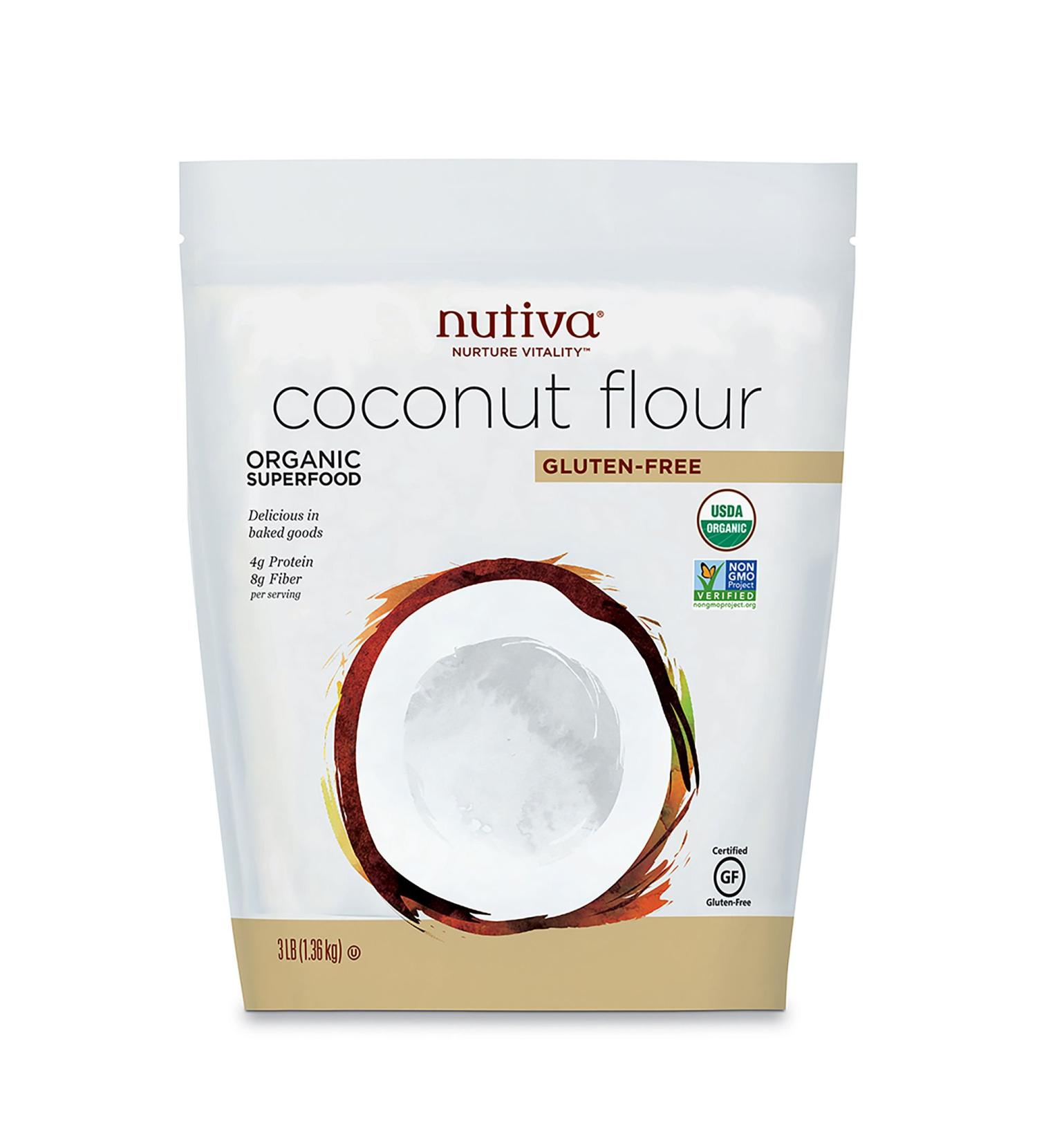 Nutiva Organic Coconut Flour - Gluten Free 3 lb (1.36 kg) | Premium Baking Alternative - Buy Online on GoSupps.com