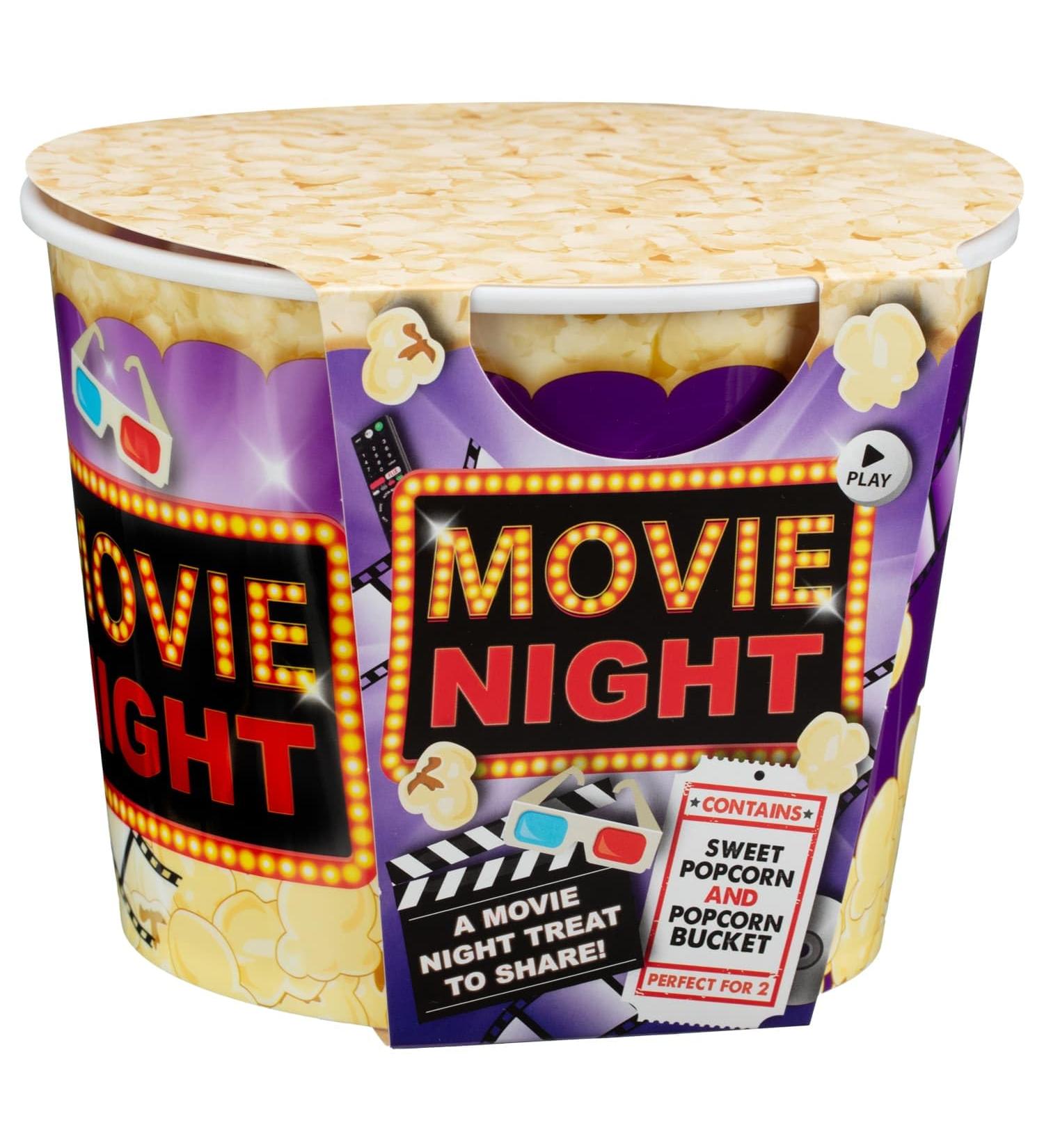 Popcorn Bucket - Delicious Sweet Popcorn - Press Play And Enjoy - Treat Box Sharing - Reusable Popcorn Bucket - Popcorn Container - Sweet Popcorn For You To Sink Your Teeth Into - Flavour - Sweet