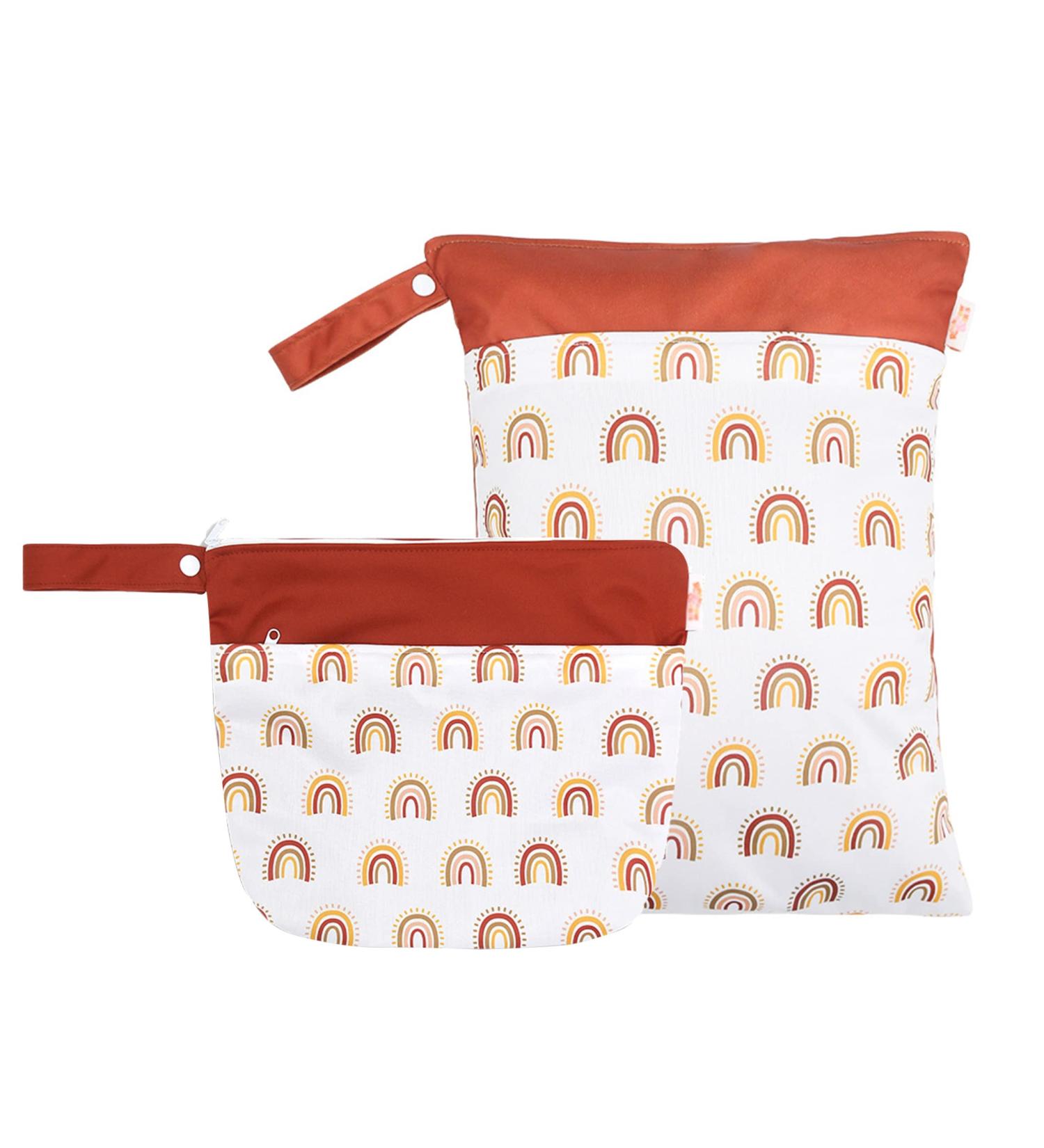 Maeau 2 Piece Wetbag Set - Waterproof Fabric Diaper Bags Reusable & Washable Perfect for Baby & Gym 28 Patterns Available - Buy Online on GoSupps.com